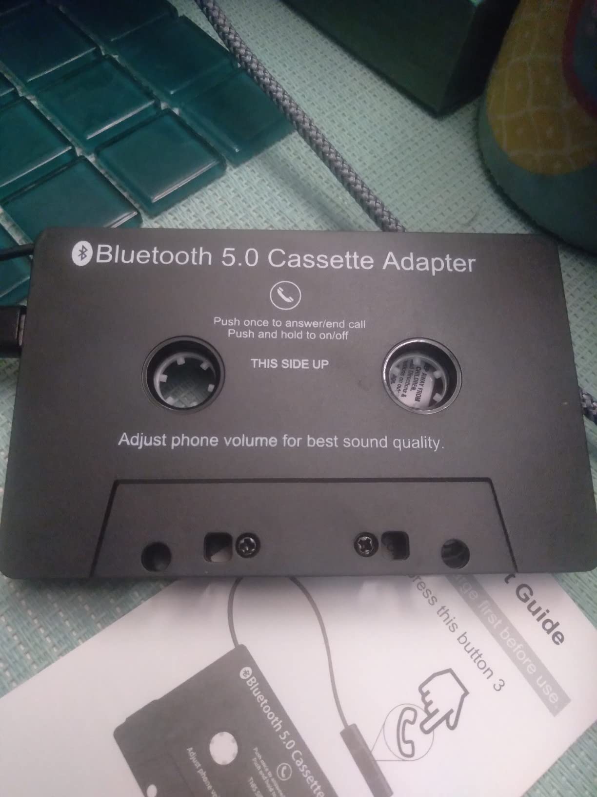 Kedok Audio Cassette Aux Adapter, Bluetooth 5.0 Cassette Receiver, Cassette Tape to Aux Adapter, Tape Audio Adapter for Listening Mobile Phone Music and Car Voice, Hands Free customer photo 2