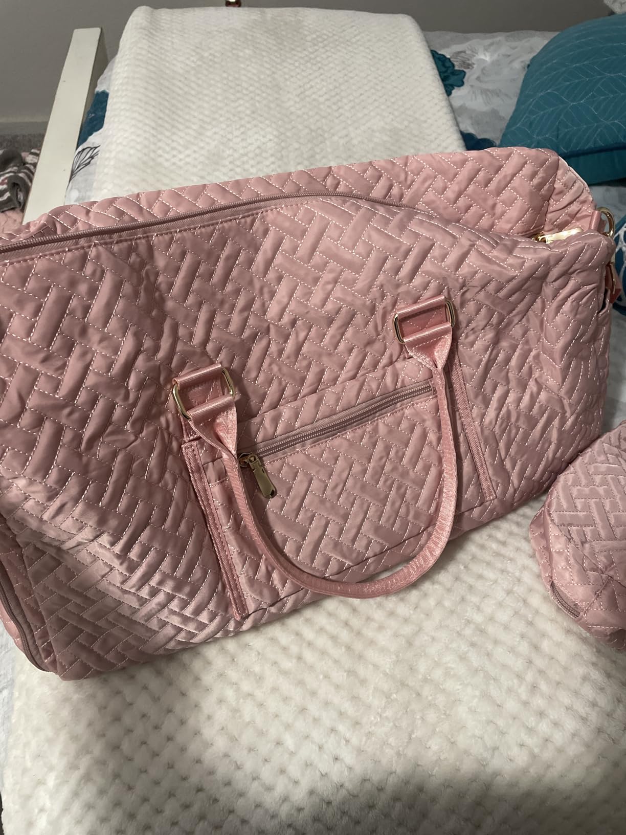 Duffle Bag for Travel, Weekender Bag with Shoe Compartment, Carry On Overnight Bag for Women with Toiletry Bag, Gym Bag with Wet Pocket, Hospital Bags for Labor and Delivery Beige customer photo 1