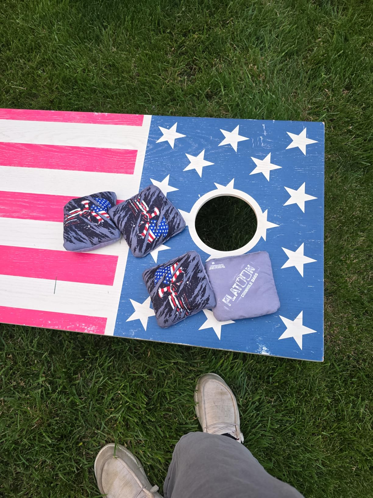 Play Platoon Pro Cornhole Bags Set of 8 - Professional Dual Sided Slick and Sticky Side Competition Corn Hole Bags - Tournament Series customer photo 1