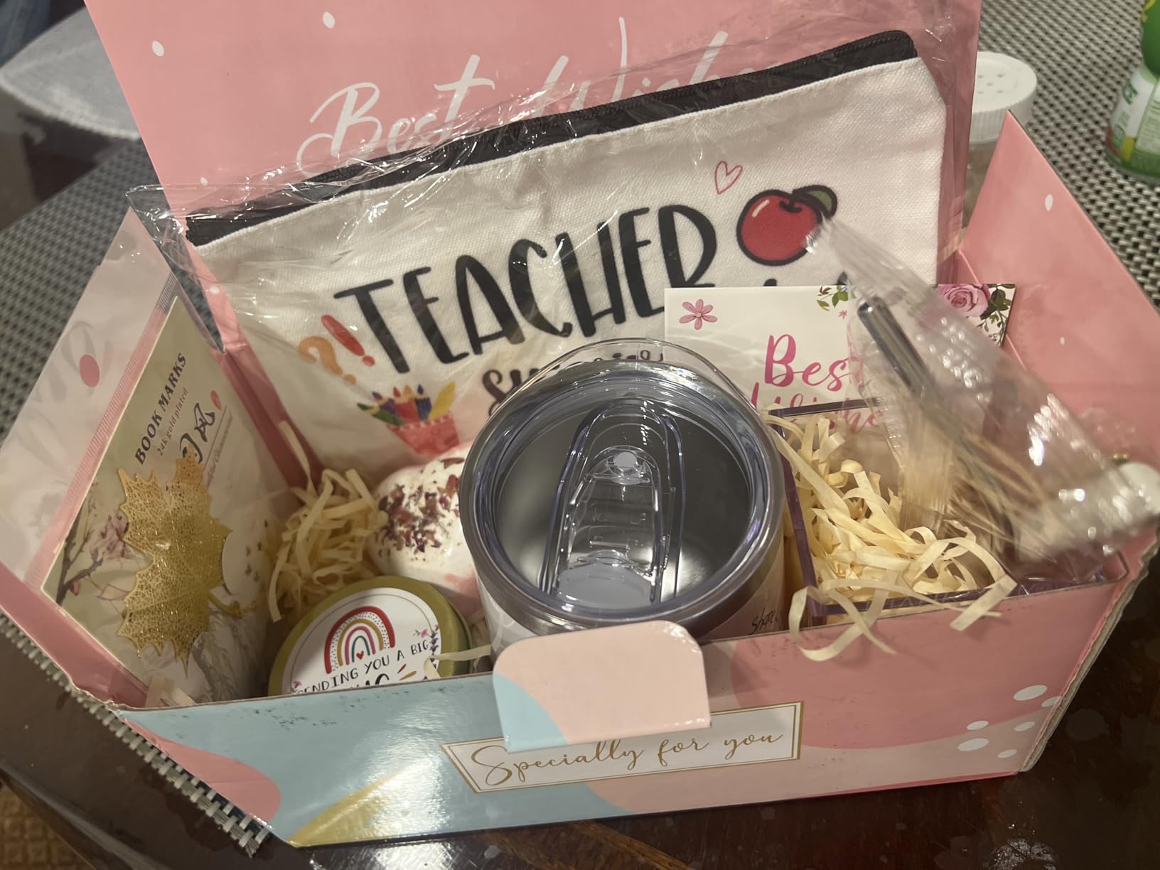 Best Teacher Appreciation Gifts for Women, Christmas, Birthday, Back to School, Thank You Gifts for Teacher, 12 oz Tumbler Gift Basket customer photo 1