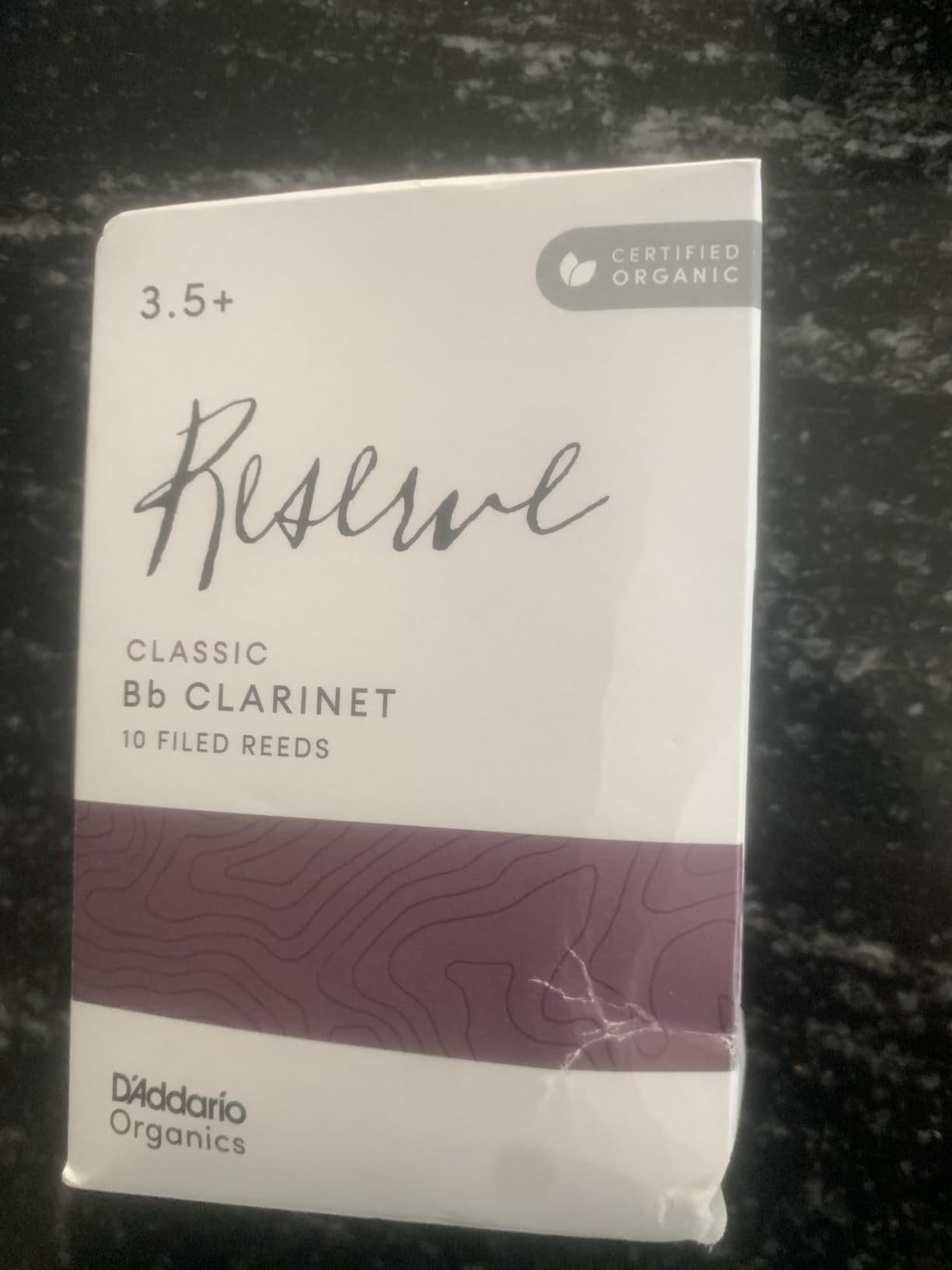 D'Addario Organic Reserve Classic Bb Clarinet Reeds, Strength 3.5+, 10 Pack customer photo 1