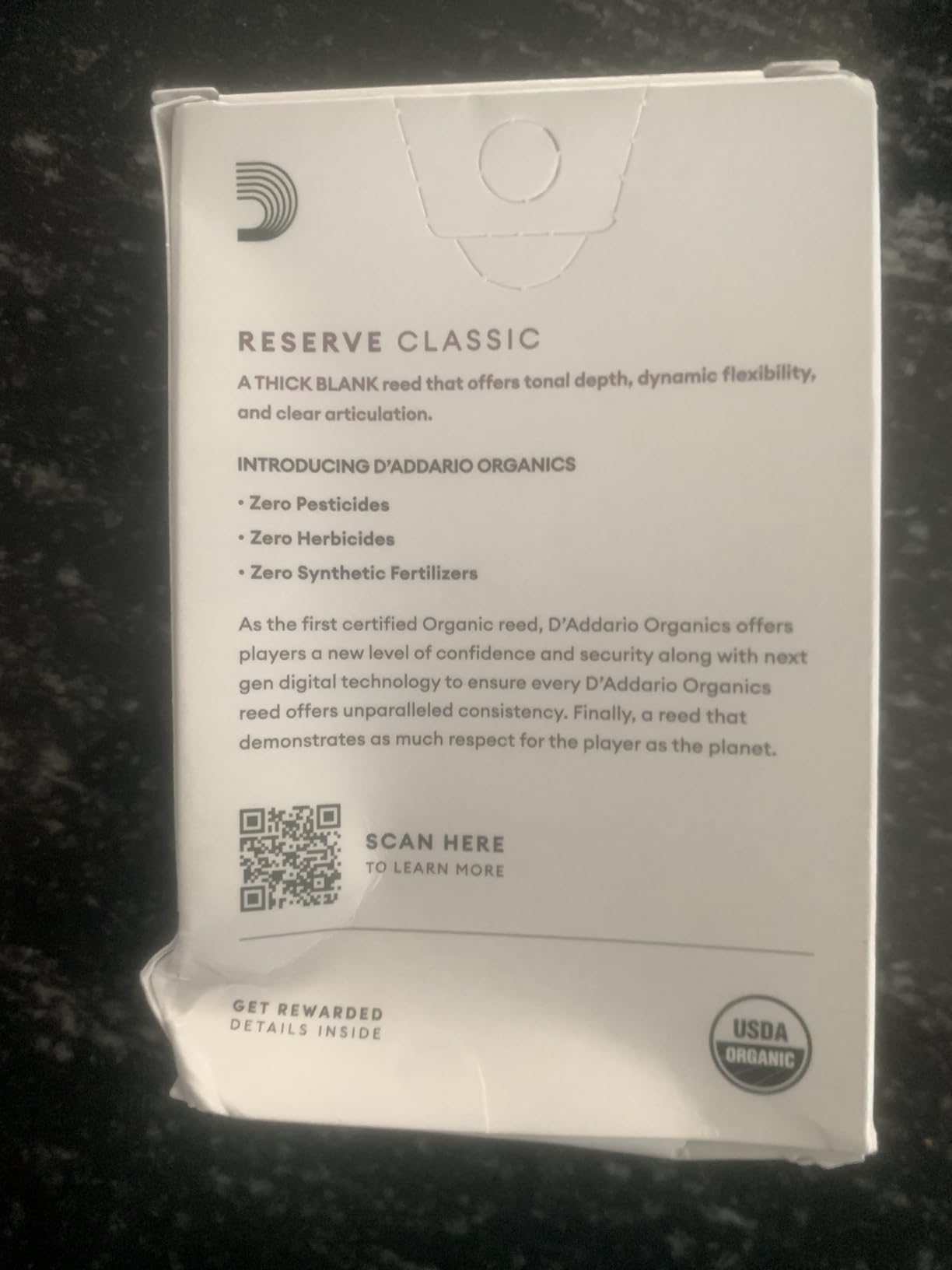 D'Addario Organic Reserve Classic Bb Clarinet Reeds, Strength 3.5+, 10 Pack customer photo 2