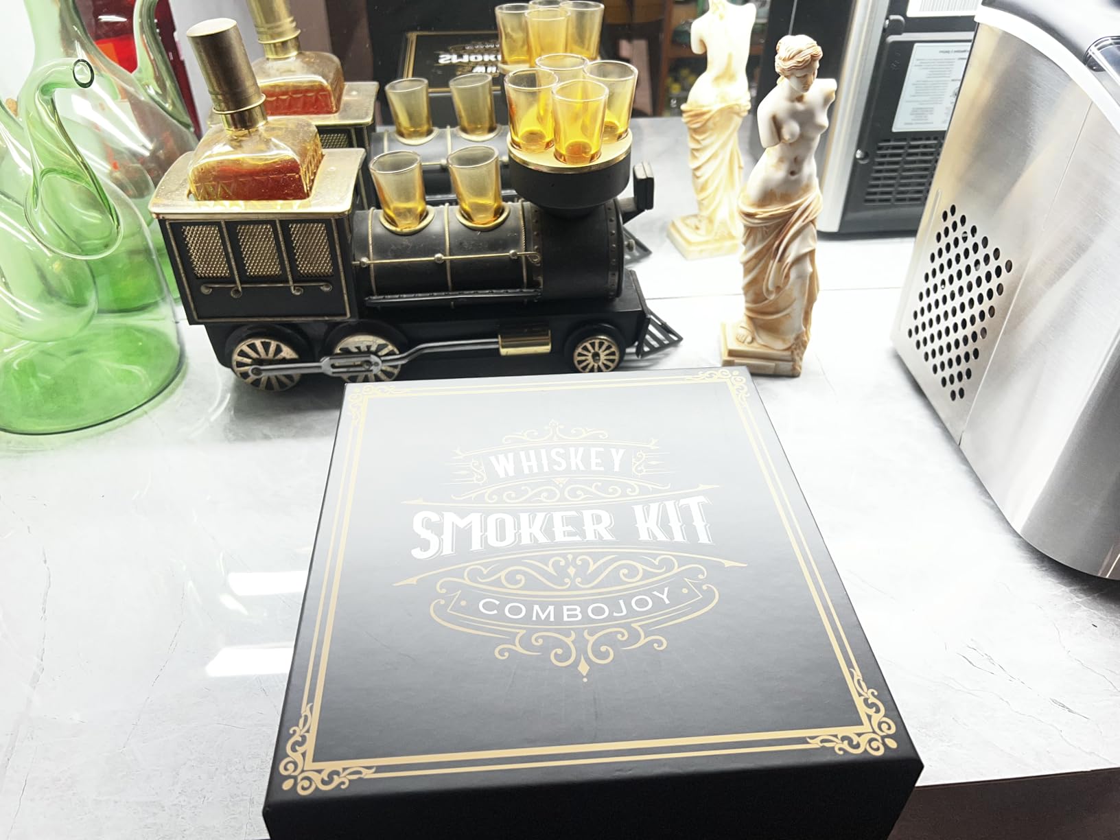 Whiskey Smoker Kit with Torch - 6 Flavors Wood Chips, 2 Glasses, 2 Ice Ball Molds - Cocktail Smoker Infuser Kit, Old Fashioned Drink Smoker Kit customer photo 1
