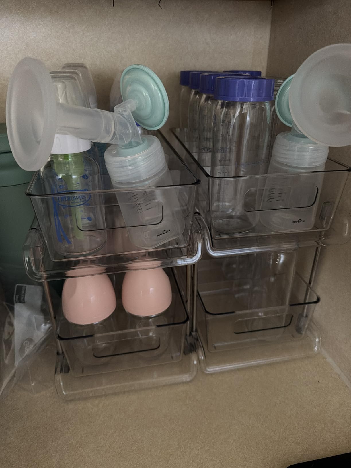 HIHEGD 2-Tier Bathroom Organizer with Dividers, Clear Under Sink and Pull-Out Cabinet Organizer for Kitchen and Pantry Storage customer photo 1