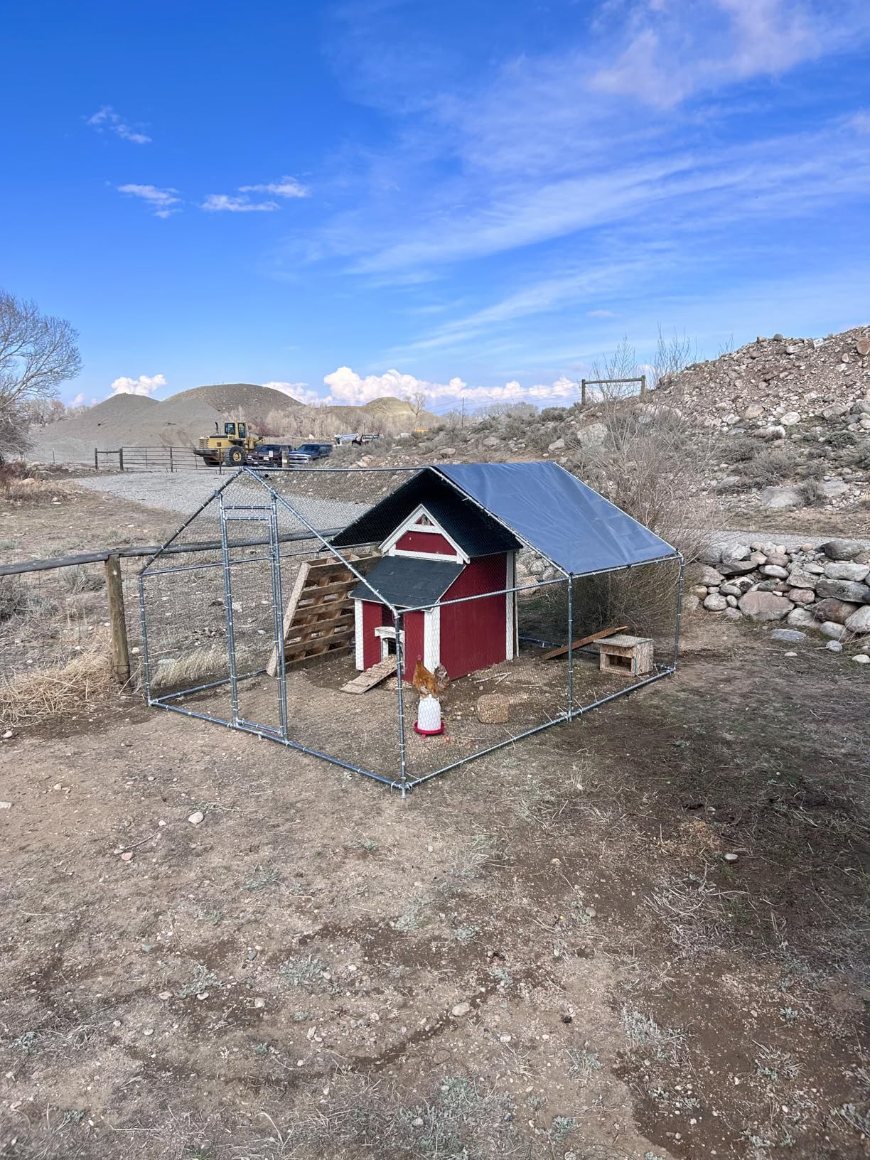 HITTITE Large Metal Chicken Coop with Run, 19.19 x 9.84 x 6.56 ft Walk in Poultry Cage Chicken Run Pen, Outdoor Chicken Runs for Yard with Waterproof & Anti-UV Cover customer photo 2