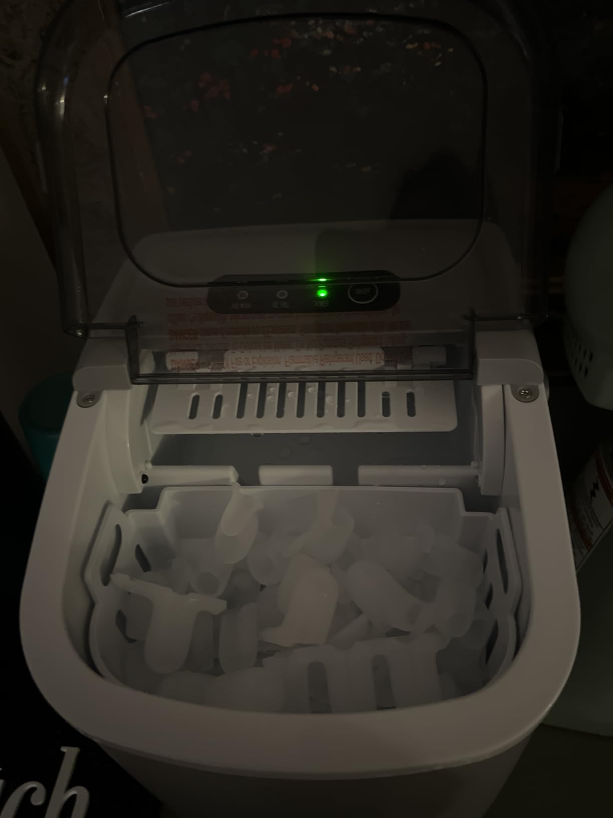 Portable Countertop Ice Maker Machine with Handle, 8 Bullet-Shaped Ice Cubes Ready in 6 Mins, 26Lbs/24H, Self-Cleaning Function with Ice Scoop and Basket for Home/Kitchen/Party (Grey) customer photo 2
