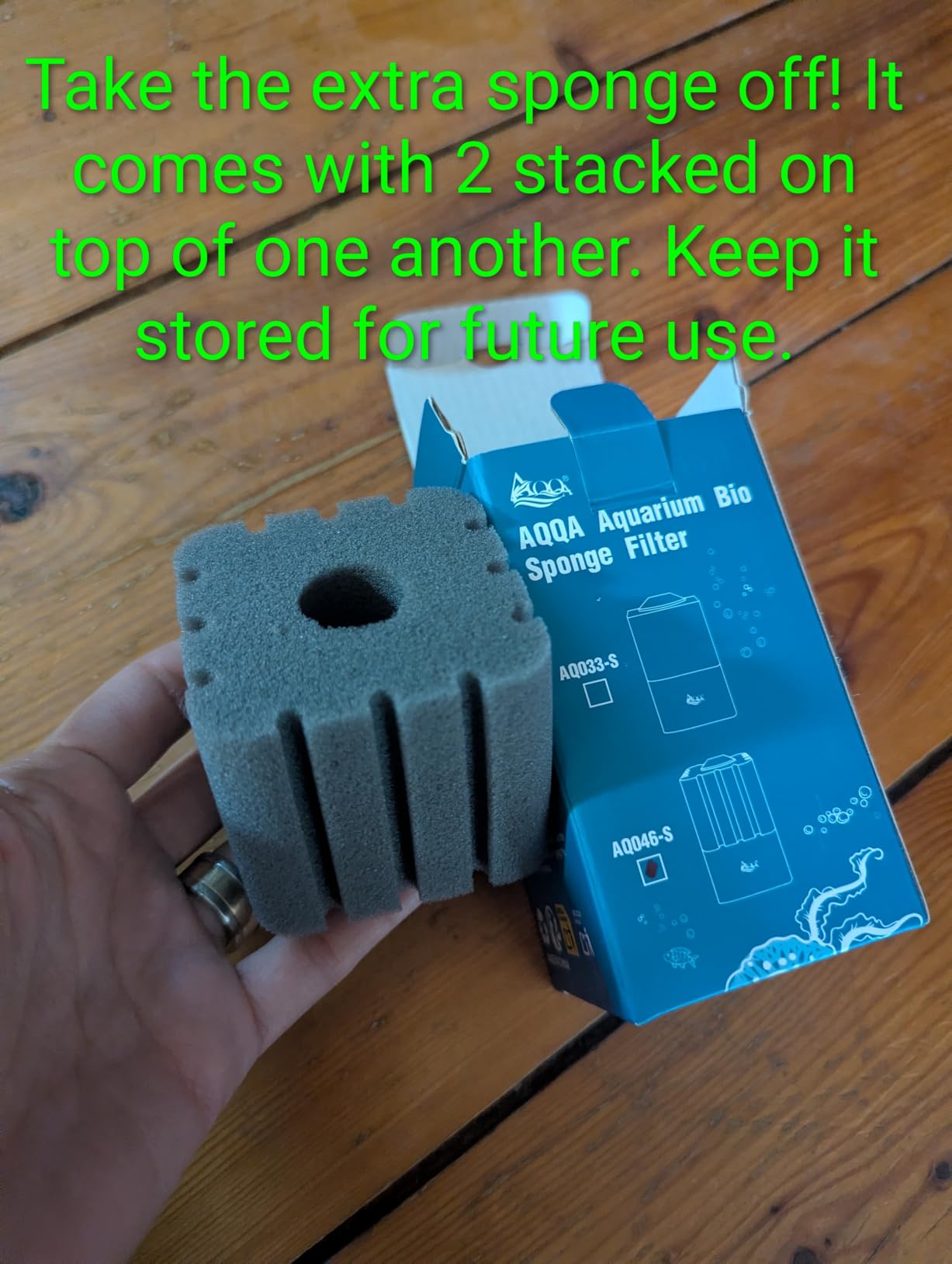 AQQA Aquarium Filter Fish Tank Sponge Filter Whisper Submersible Filters for Aquarium Foam Filter for Freshwater & Saltwater(Medium for 20-110 Gallon) customer photo 1