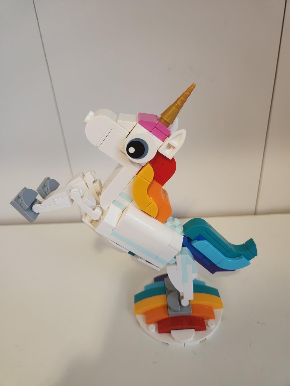 LEGO Creator 3 in 1 Magical Unicorn Toy, Transforms to Seahorse to Peacock, Rainbow Animal Figures, Unicorn Gift for Grandchildren, Girls and Boys, Buildable Toys, 31140 customer photo 1