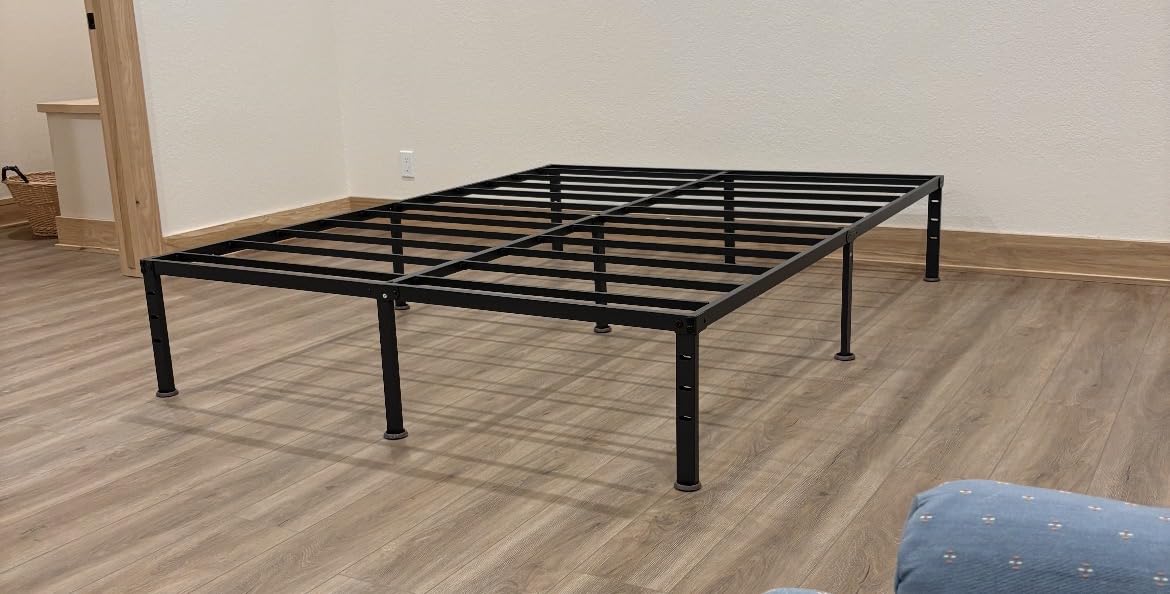 Hafenpo 18 Inch Full Bed Frame - Sturdy Metal Platform Full Size, No Box Spring Needed, Heavy Duty, Easy Assembly, Strong Bearing Capacity, Under Bed Storage, Black customer photo 2