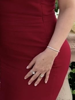 Swarovski Matrix Tennis Bracelet, Round Cut Crystals, Pink, Blue, Black, Clear, Rhodium, Gold-Tone and Rose Gold-Tone Finishes customer photo 1