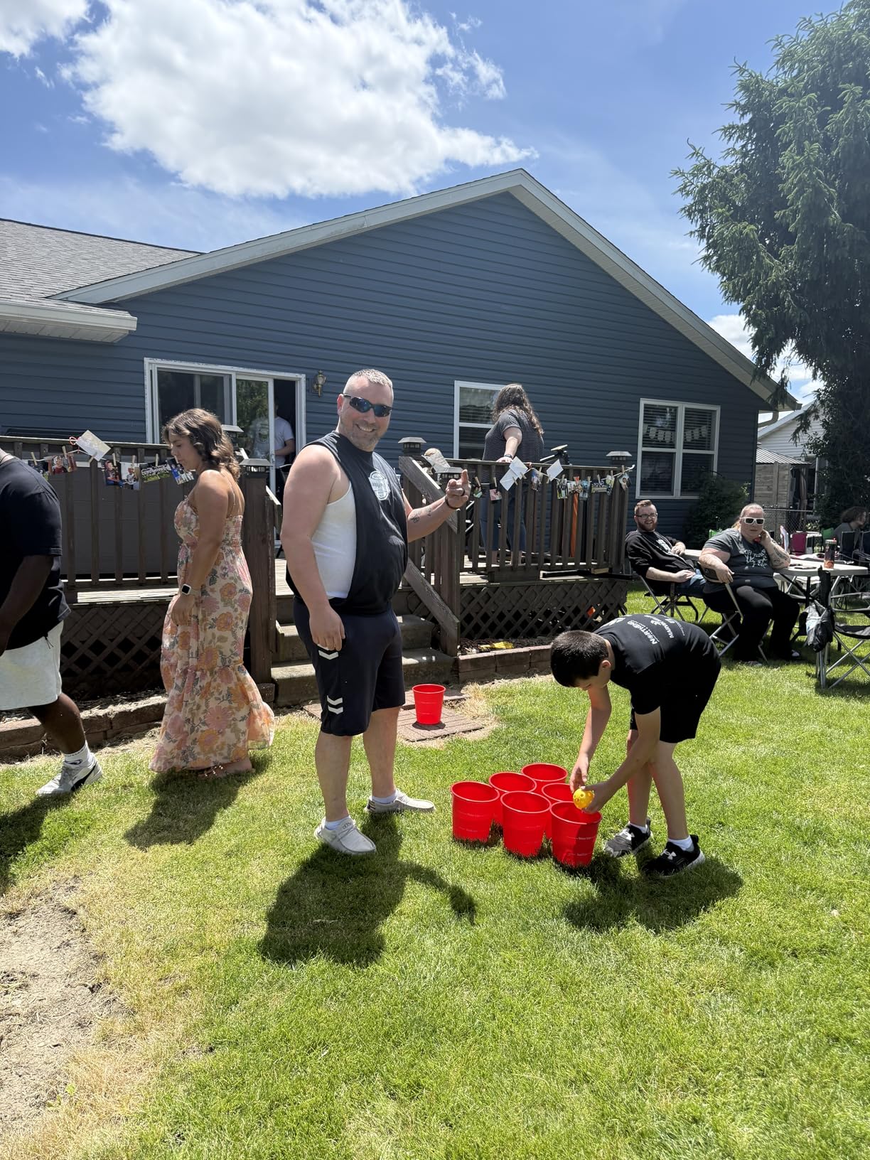 Aivalas Yard Pong Outdoor Games, Giant Yard Games Set with 12 Buckets and Balls for Adults and Family, Toss Game Throwing Games for Beach, Camping, Lawn and Backyard customer photo 1