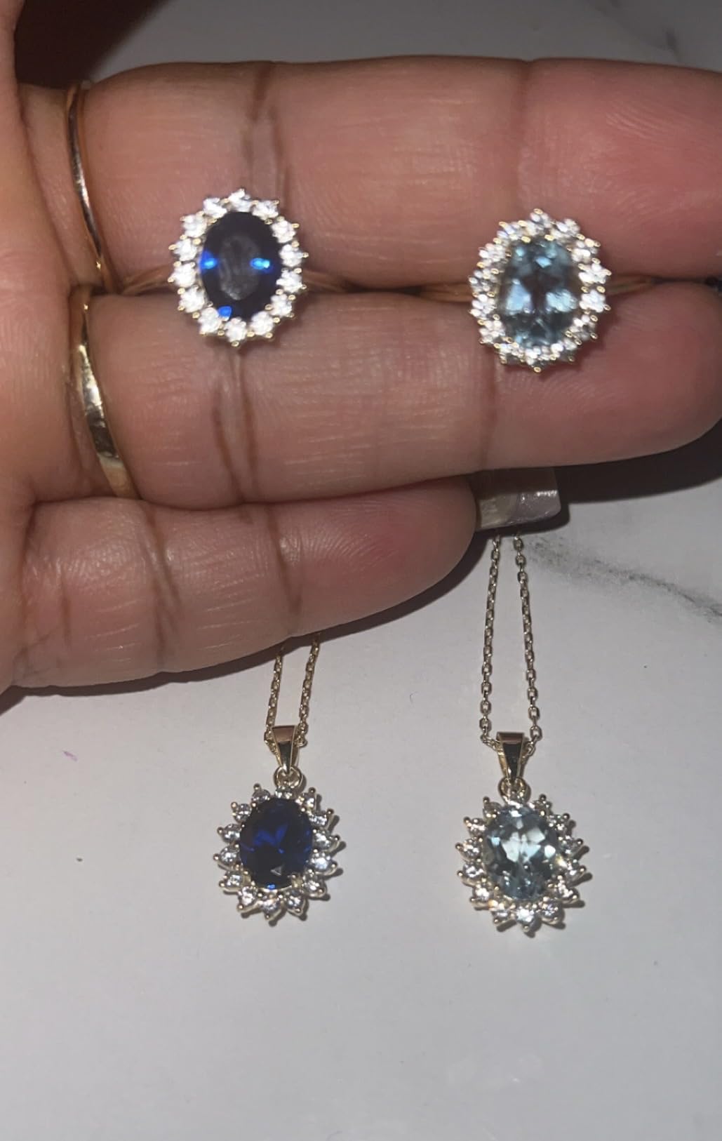 Princess Diana Kate Middleton Natural Amethyst Citrine Garnet Peridot Topaz Created Ruby Sapphire Simulated Emerald Pendant Necklace customer photo 2