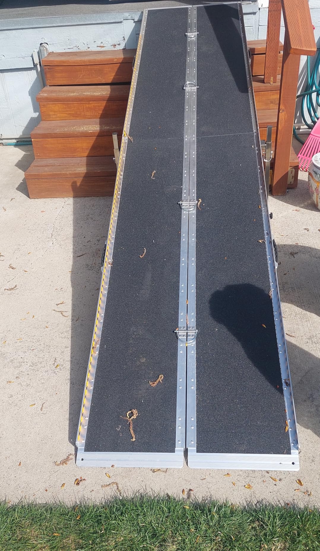 VNN Portable Wheelchair Ramp 4FT, Non-Slip Aluminum Ramps for Wheelchairs for Home, Handicap Wheelchair Ramps for Home Steps, Aluminum Loading Dock Plates, Doorways, Black customer photo 2