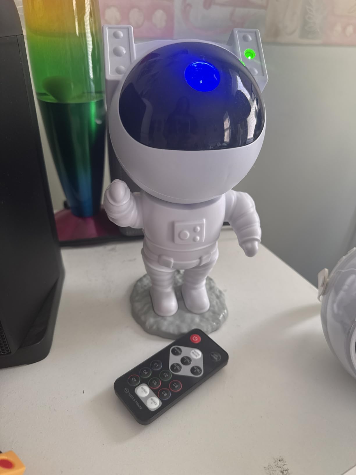 Galaxy Projector for Gaming Room Decor - Black Astronaut Star Projector, Cool Stuff for Men's Bedroom Accessories, LED Nebula Light with Remote, for Teen Boys & Gamers customer photo 1