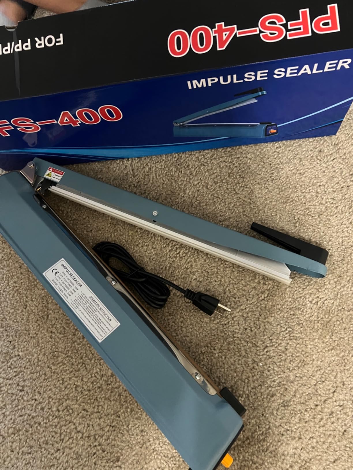Impulse Heat Sealer 16 Inch Mylar Bag Sealer Heat Seal Machine, 110v Manual Heat Sealer for Plastic/Poly/Cookie Bags, 8 Replacement Parts & Teflon Cloth Strip(2 Round Cutter Lines Included) customer photo 2