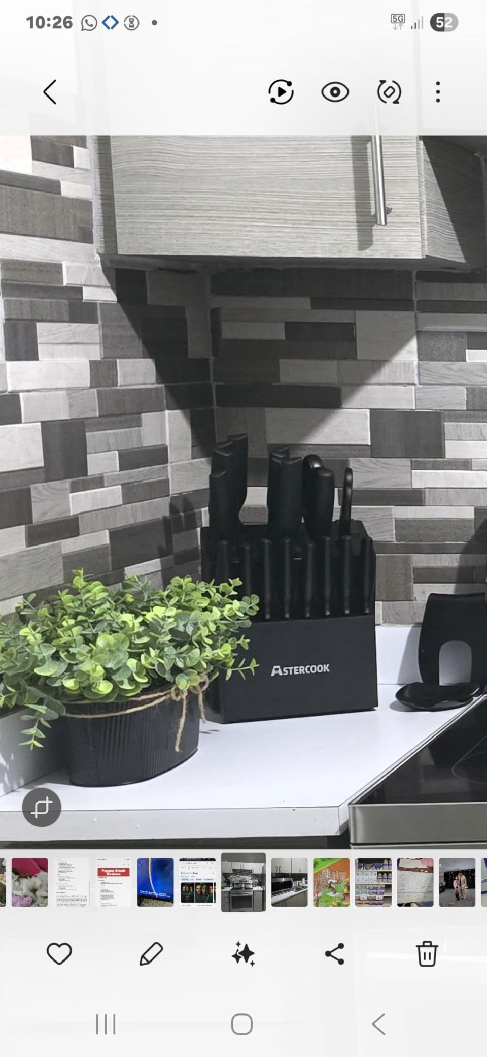 Knife Set, Astercook 21 Pieces Knife Sets for Kitchen with Block, Dishwasher Safe Kitchen Knife Set with Built-in Sharpener, German Stainless Steel Black Knife Block Set customer photo 2