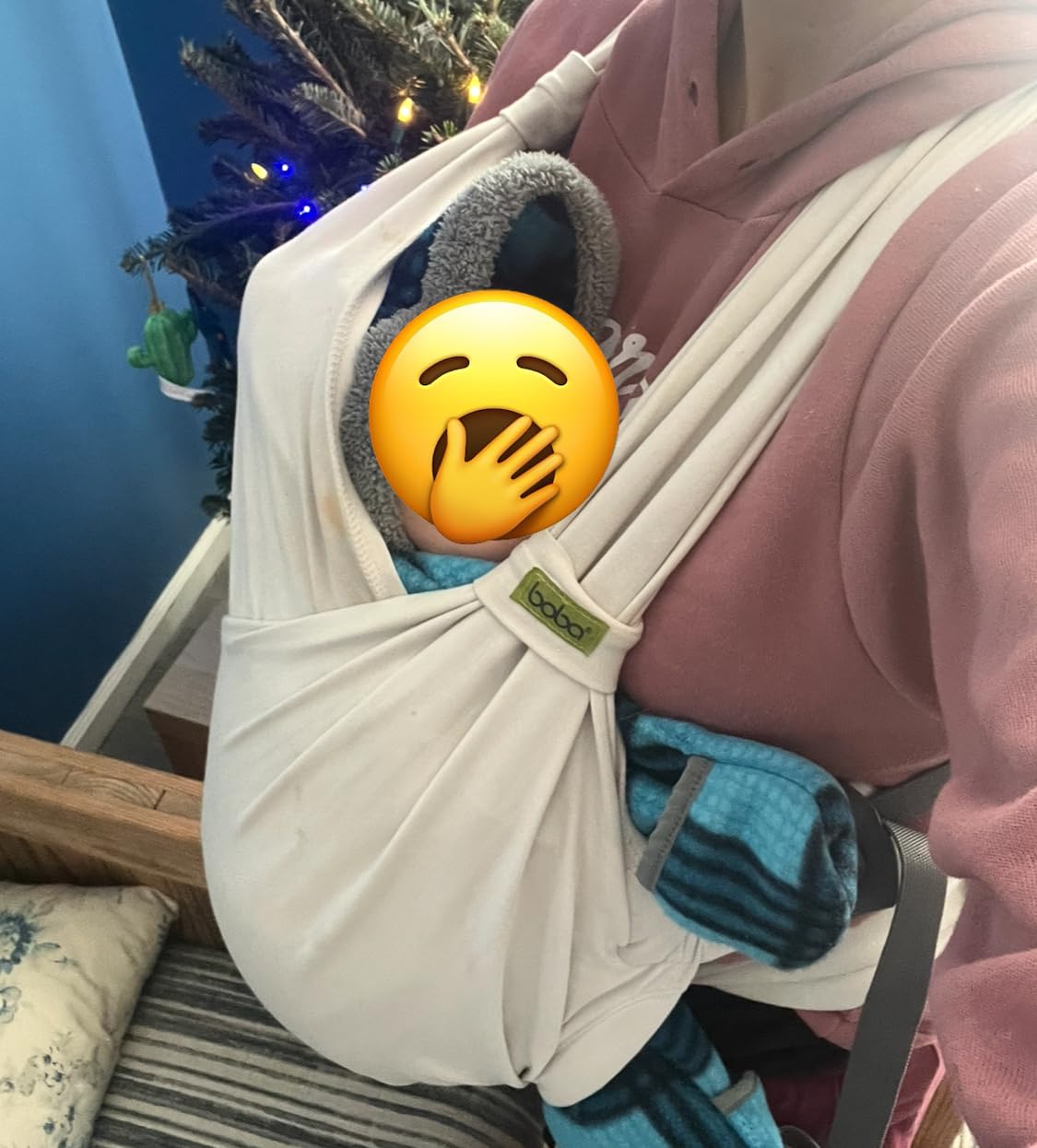 Boba Bliss Pre-Wrapped Baby Carrier with Buckle - Newborn to 7-35 lbs Light, Breathable & Easy to Adjust Hybrid Infant Sling & Toddler Carrier - Certified Hip-Healthy for 0-18 Months - Gray customer photo 2