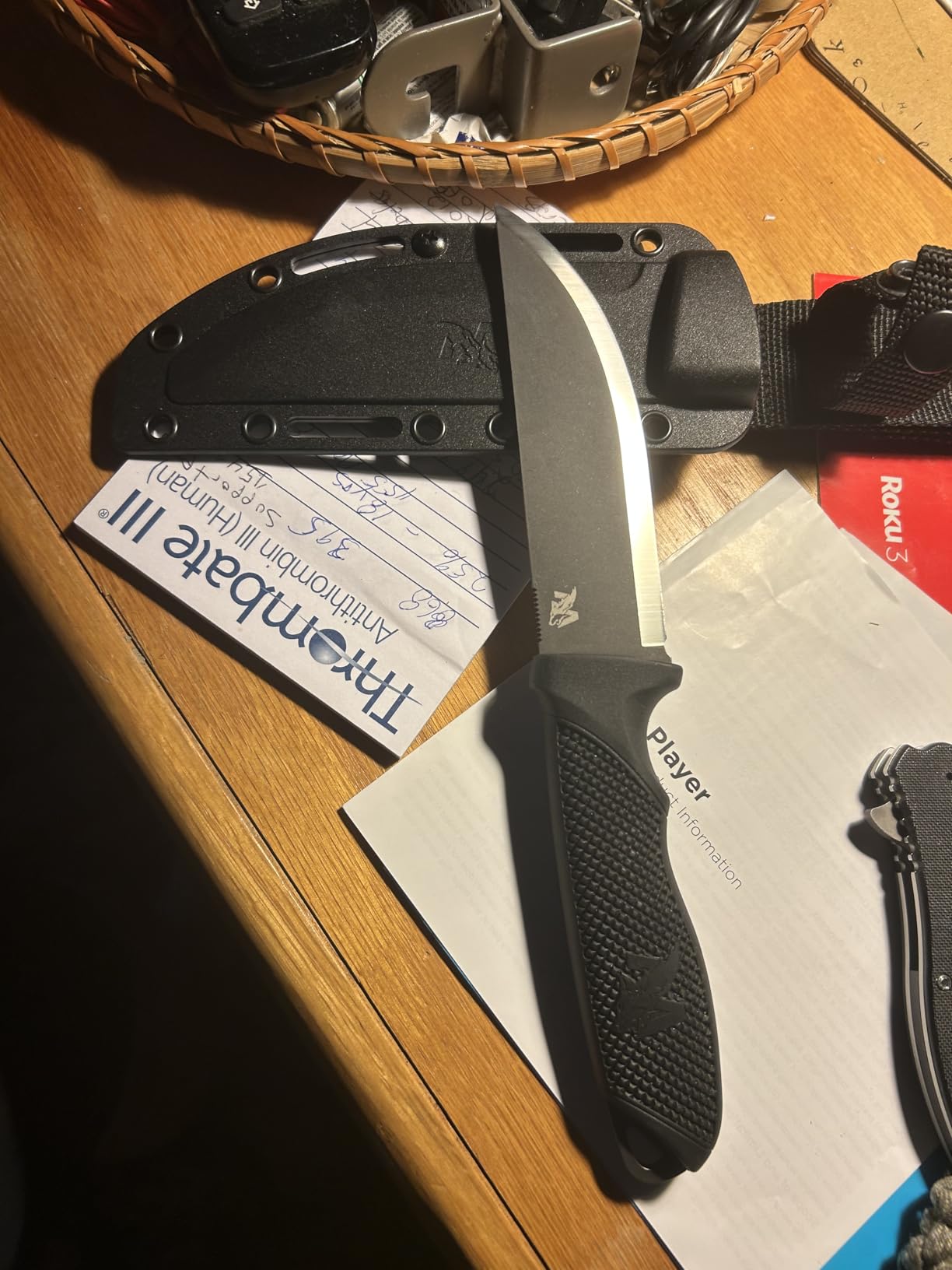 ODENWOLF W-SCANDI Full Tang Survival Knife with Sheath - Stylish Tactical Fixed Blade - Made of D2 Steel - Bushcraft and Camping Knife Survival - Perfect EDC Hunting Knife with TPE Handle customer photo 1