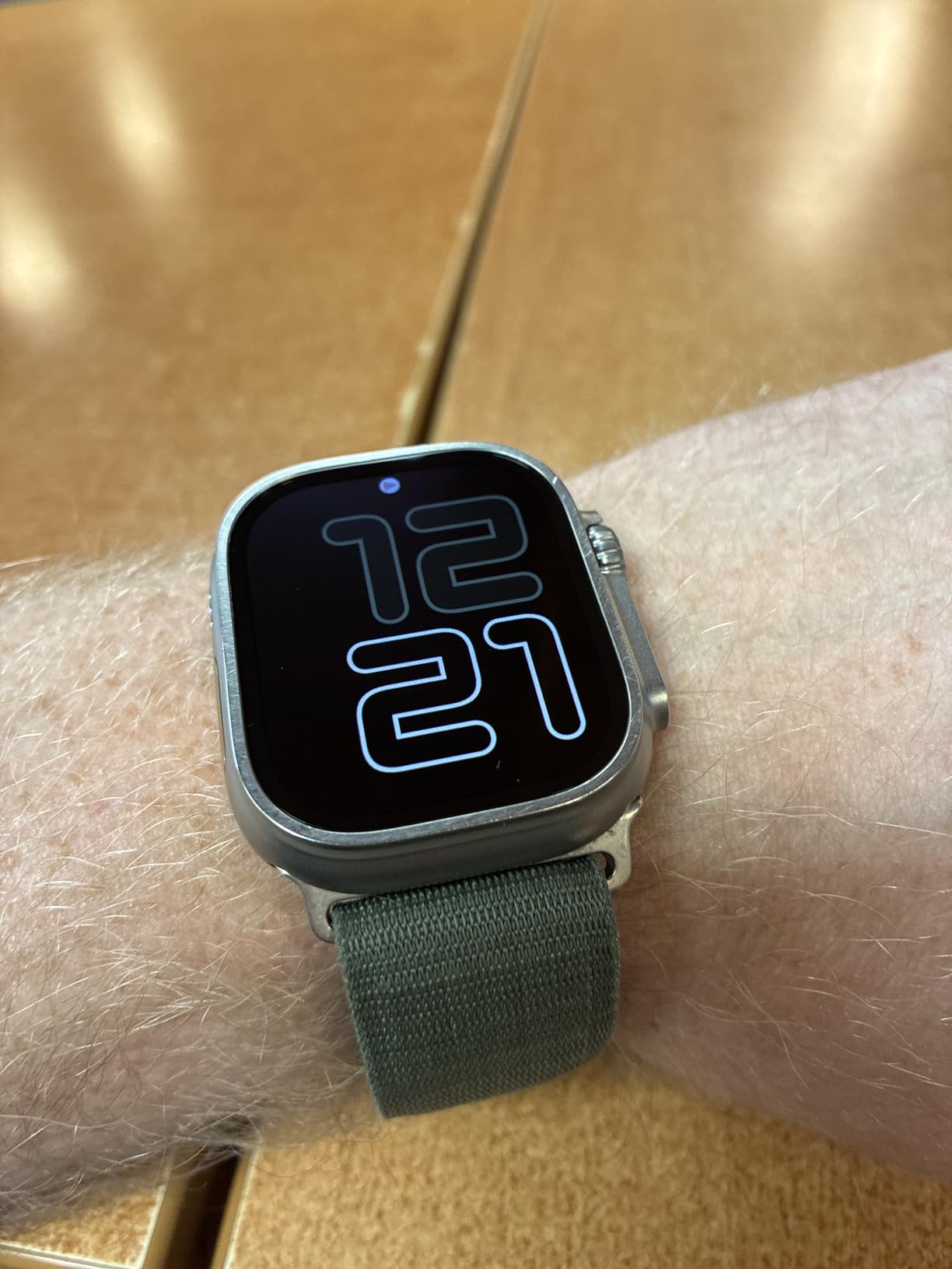 Apple Watch Ultra [GPS + Cellular 49mm] Titanium Case with Midnight Ocean Band, One Size (Renewed) customer photo 2