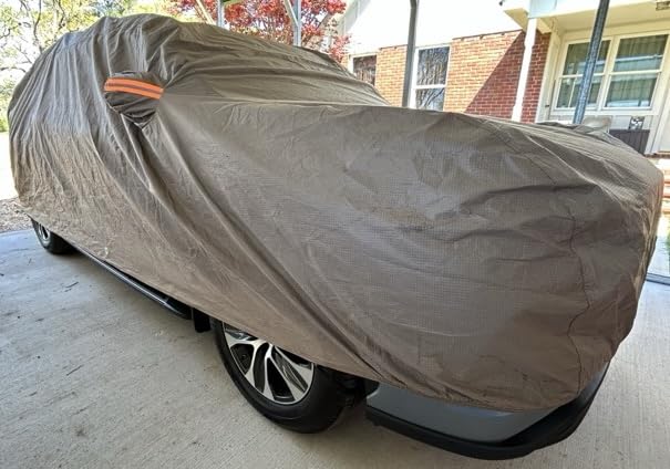 Tecoom SUV Car Cover Waterproof All Weather Hail Protector for Automobiles w Zipper Door Cotton Backing UV Protection Car Covers Outdoor Indoor Snowproof Universal Car Tarp Fit for 191-205 SUV customer photo 1
