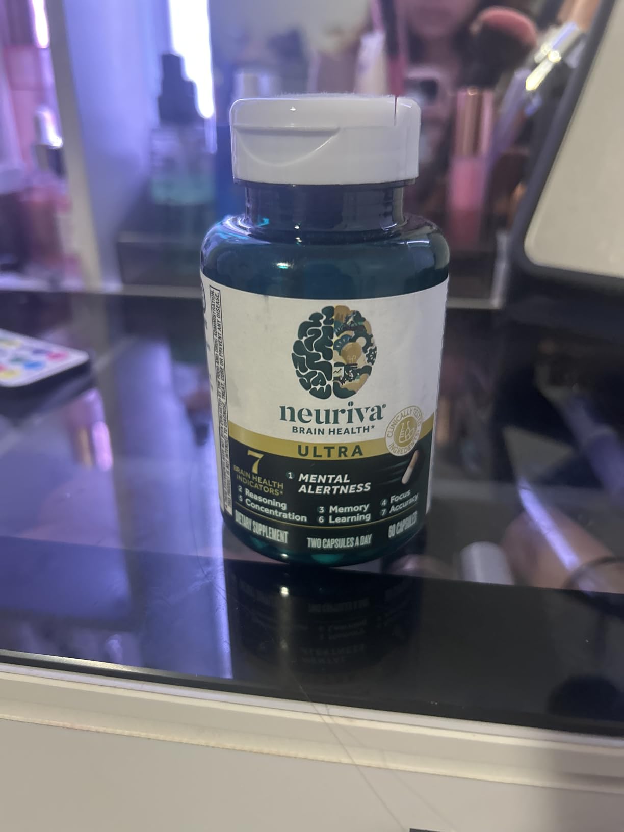 NEURIVA Ultra Decaffeinated Clinically Tested Nootropic Brain Supplement for Mental Alertness, Memory, Focus & Concentration, Cognivive, Neurofactor, Phosphatidylserine, Vitamins B6 B12, 60 Capsules customer photo 1