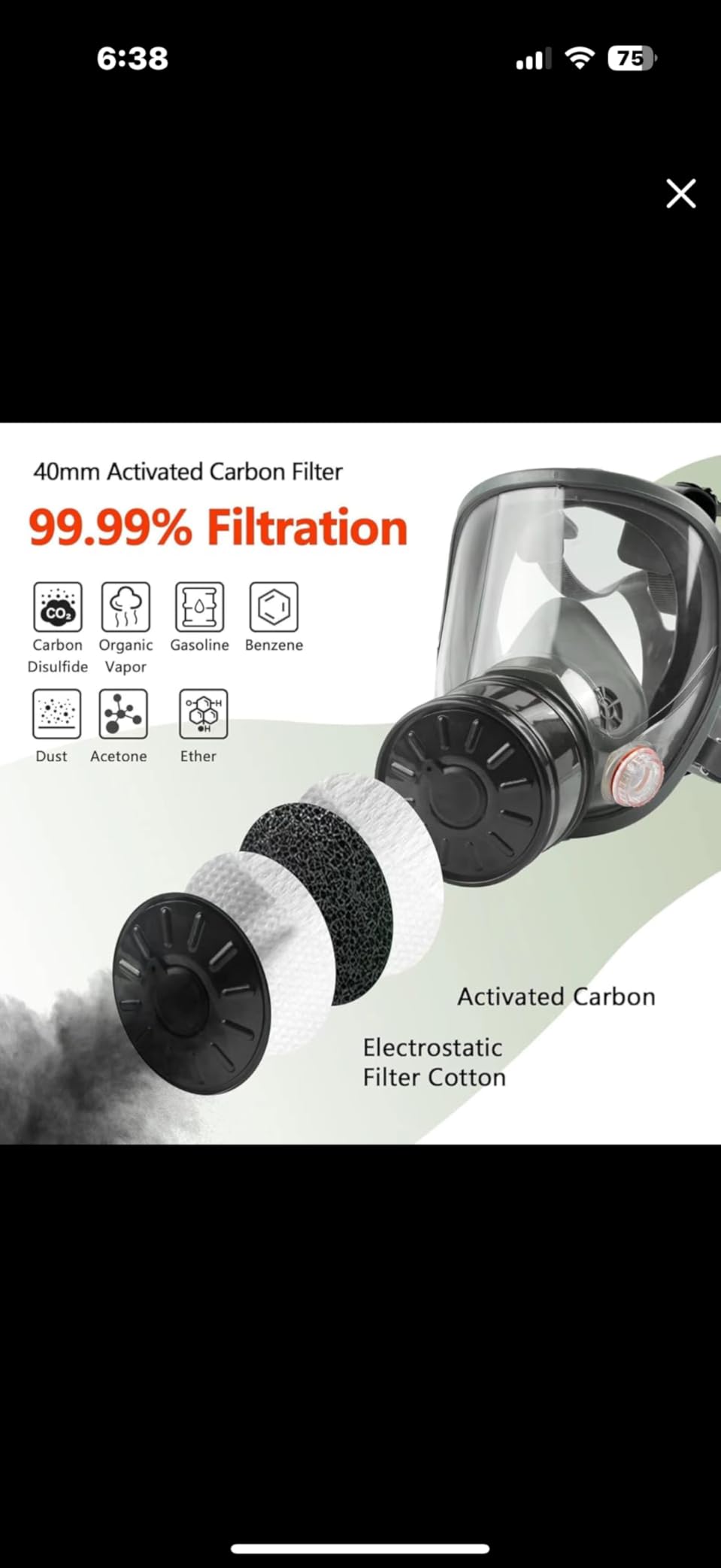 AMZYXUAN Gas Mask Survival Nuclear and Chemical with 40mm Activated Carbon Filter customer photo 1