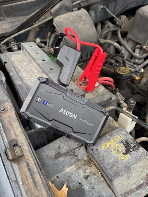 AstroAI S8 Car Battery Jump Starter, Car Jumper Starter Battery Pack for Up to 6.0L Gas & 3.0L Diesel Engines, 12V Portable Jump Box with 3 Modes Flashlight and Jumper Cable (Orange) customer photo 1