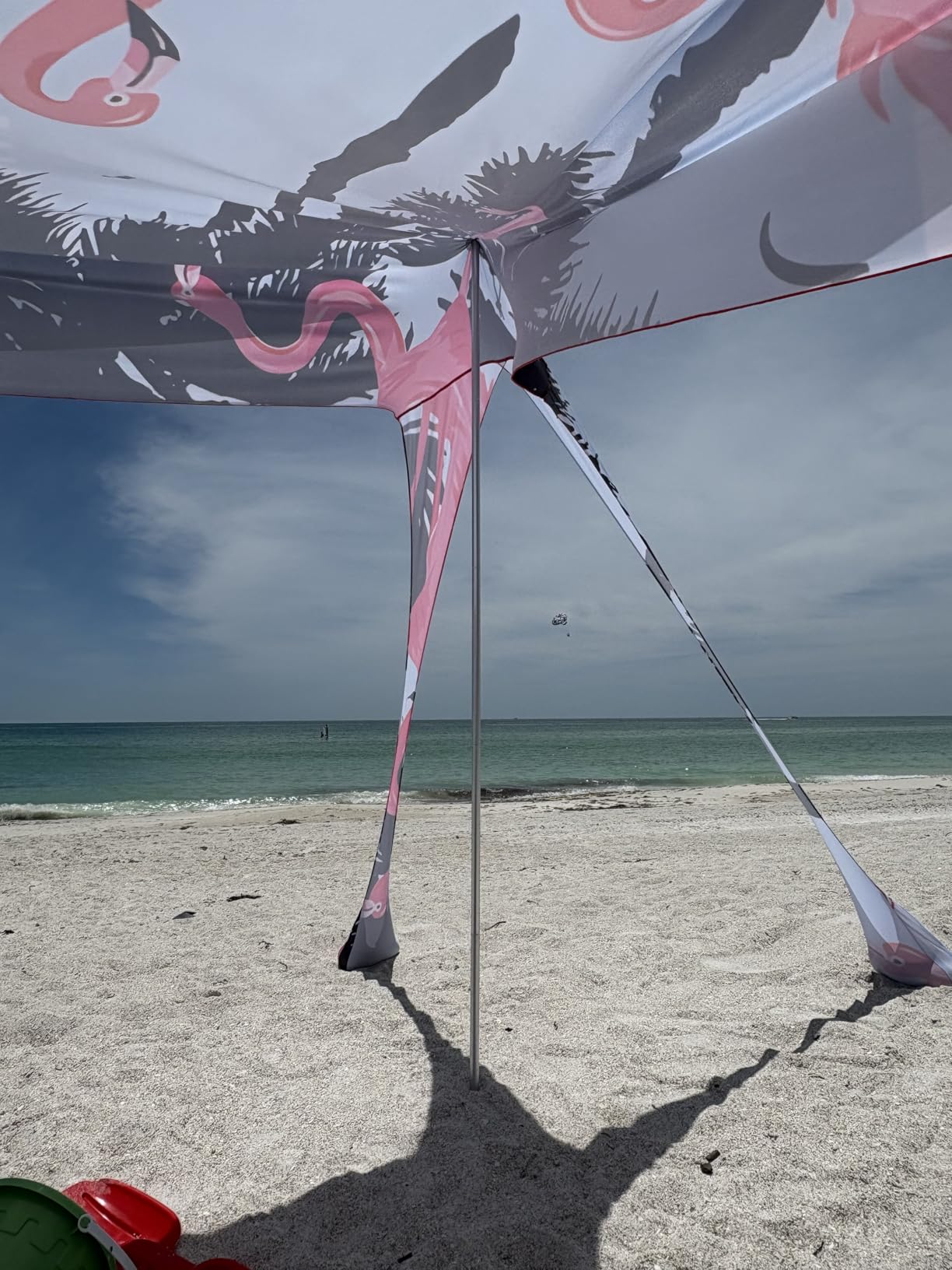 Rhino Valley Beach Tent Shade Canopy UPF50+ Protection, 8 Sandbags, 4 Stability Poles, Outdoor Sun Shelter Umbrella for Sand, Camping, Fishing Essentials customer photo 1