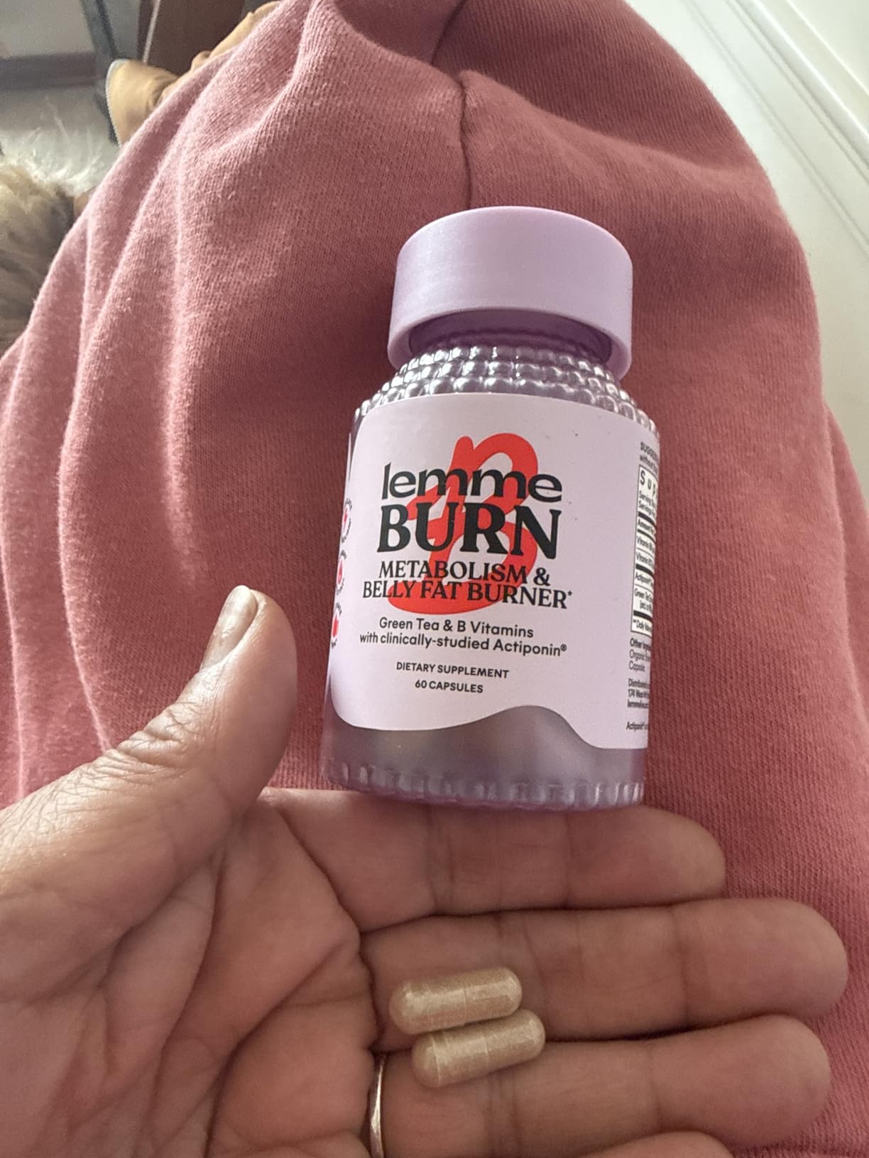 Lemme Burn - Metabolism, Belly Fat Burning + AMPK Activating Supplement for Men & Women w/Clinically Studied Actiponin Gynostemma, Green Tea Extract, Vitamins B6 & B12 - Gluten Free, 60 Count customer photo 1