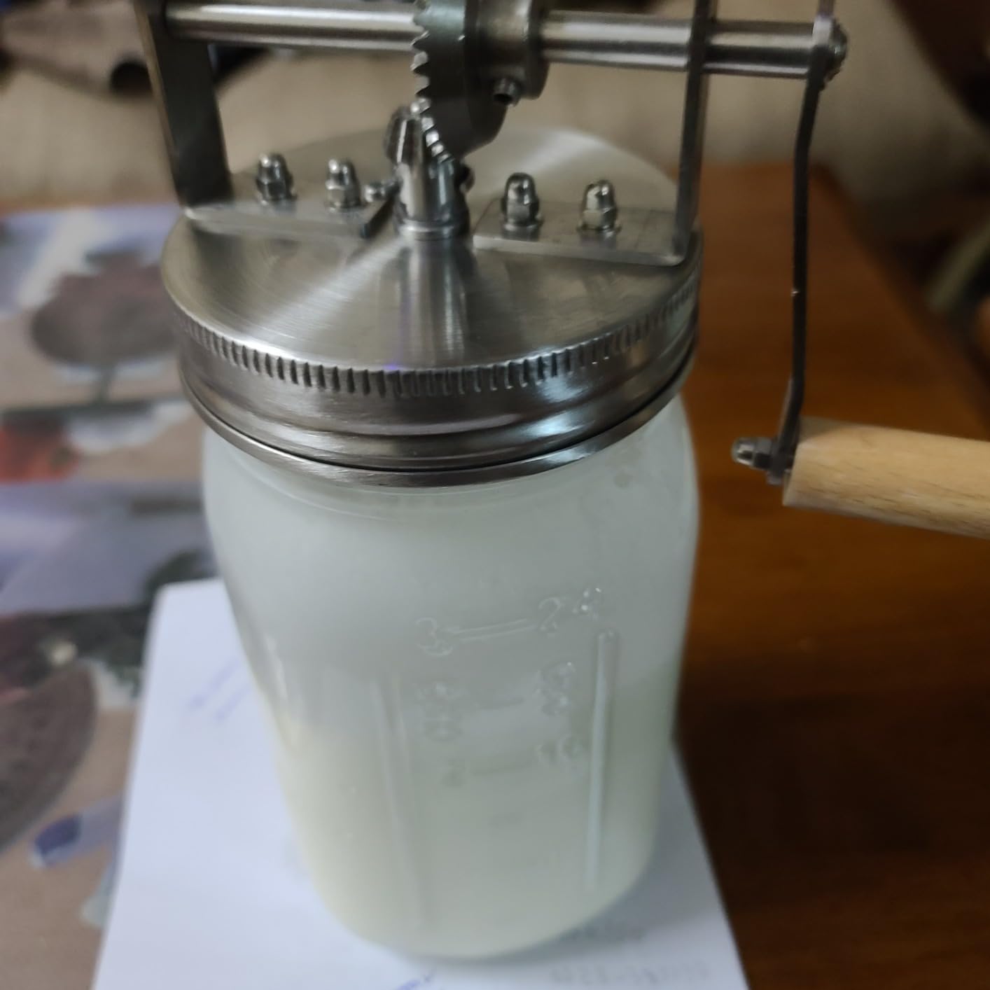 Premium Butter Churner - Makes Fresh Homemade Butter in 10 Minutes | 32oz Glass Jar with Stainless Steel Paddle | Hand Crank Butter Maker customer photo 2