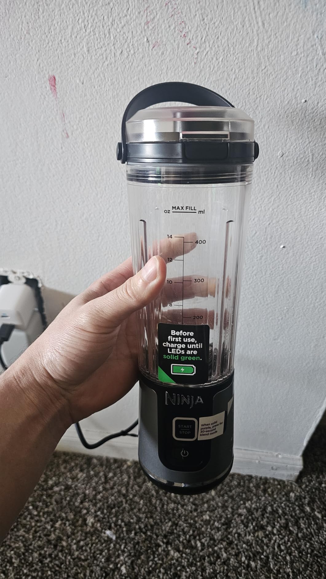 Ninja BC151BK Blast Portable Blender, Cordless, 18oz. Vessel, Personal Blender-for Shakes & Smoothies, BPA Free, Leakproof-Lid & Sip Spout, USB-C Rechargeable, Dishwasher Safe Parts, Black customer photo 2