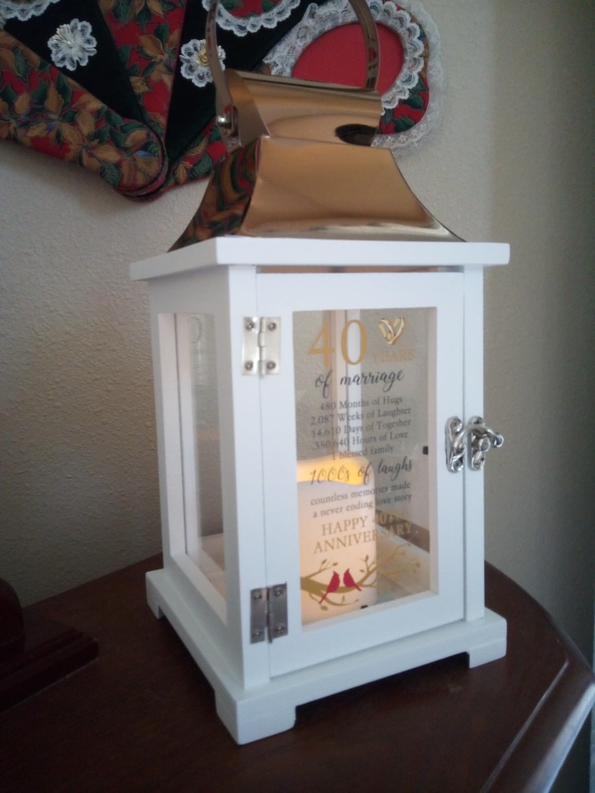 40th Wedding Anniversary Lantern 40th Anniversary Wedding Gifts for Couple Parents Husband Wife Grandparents, Happy 40th Anniversary Decoration customer photo 1