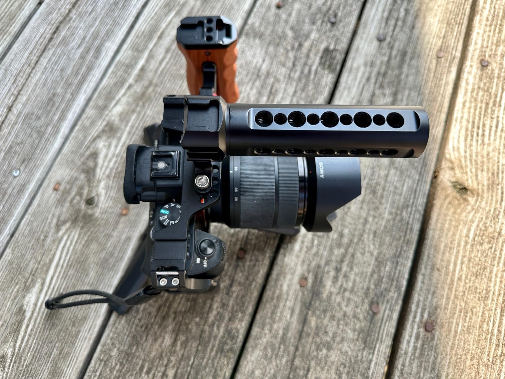 Aluminum Alloy Camera Cage Kit Replacement for Sony A7 M3/ARIII/A7III/A7II/A7SII/A7RII with Top Handle Grip Wooden Side Handle customer photo 2