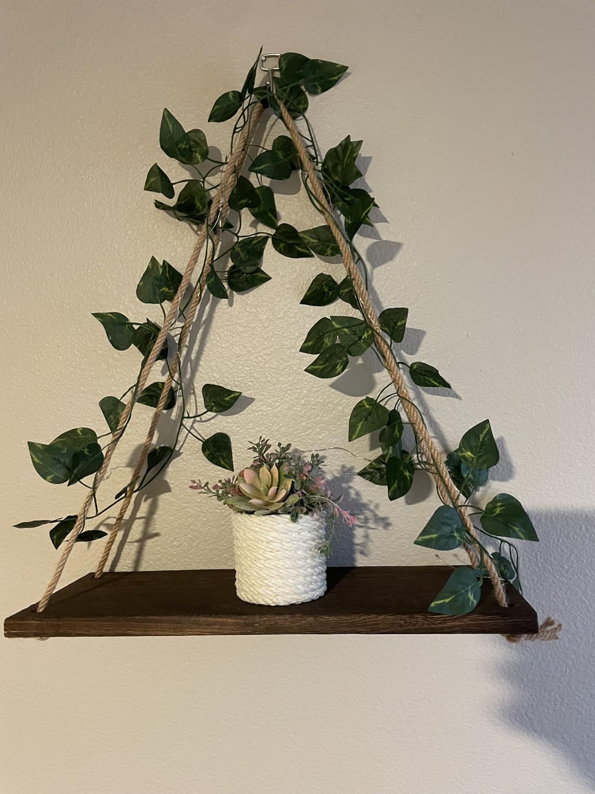 Floating Shelves for Wall, Plant Wall Decor, Hanging Shelf, Cottage Core Decor, Room Decor Aesthetic, Trinket Shelf, Hanging Shelves, Floating Shelves for No Drilling, Two-Piece Set customer photo 2