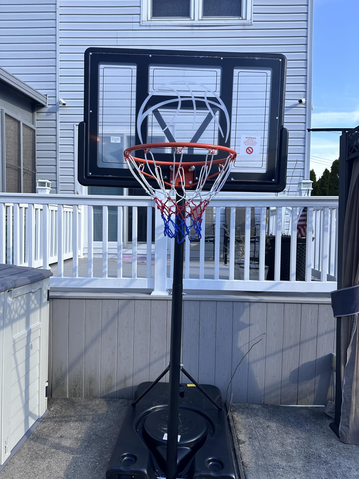 Yohood Basketball Hoop Outdoor 10ft Adjustable, Portable Basketball Hoop Goal System for Kids Youth and Adults, 44 Inch Shatterproof Backboard and Larger Base customer photo 1