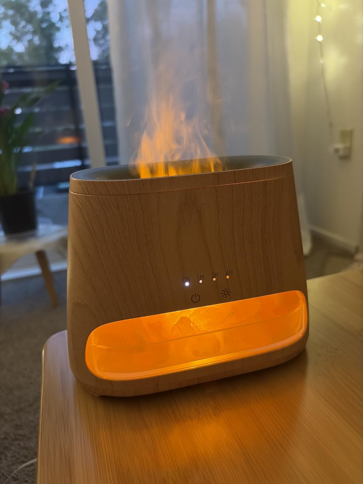 SALKING 2-in-1 Himalayan Salt Lamp Diffuser, Cool Mist Humidifier, Aromatherapy and Himalayan Salt Therapy, 100% Pure Himalayan Salt, Ultrasonic Essential Oil Diffuser with Ambient Glow, 150ml (Dark) customer photo 1