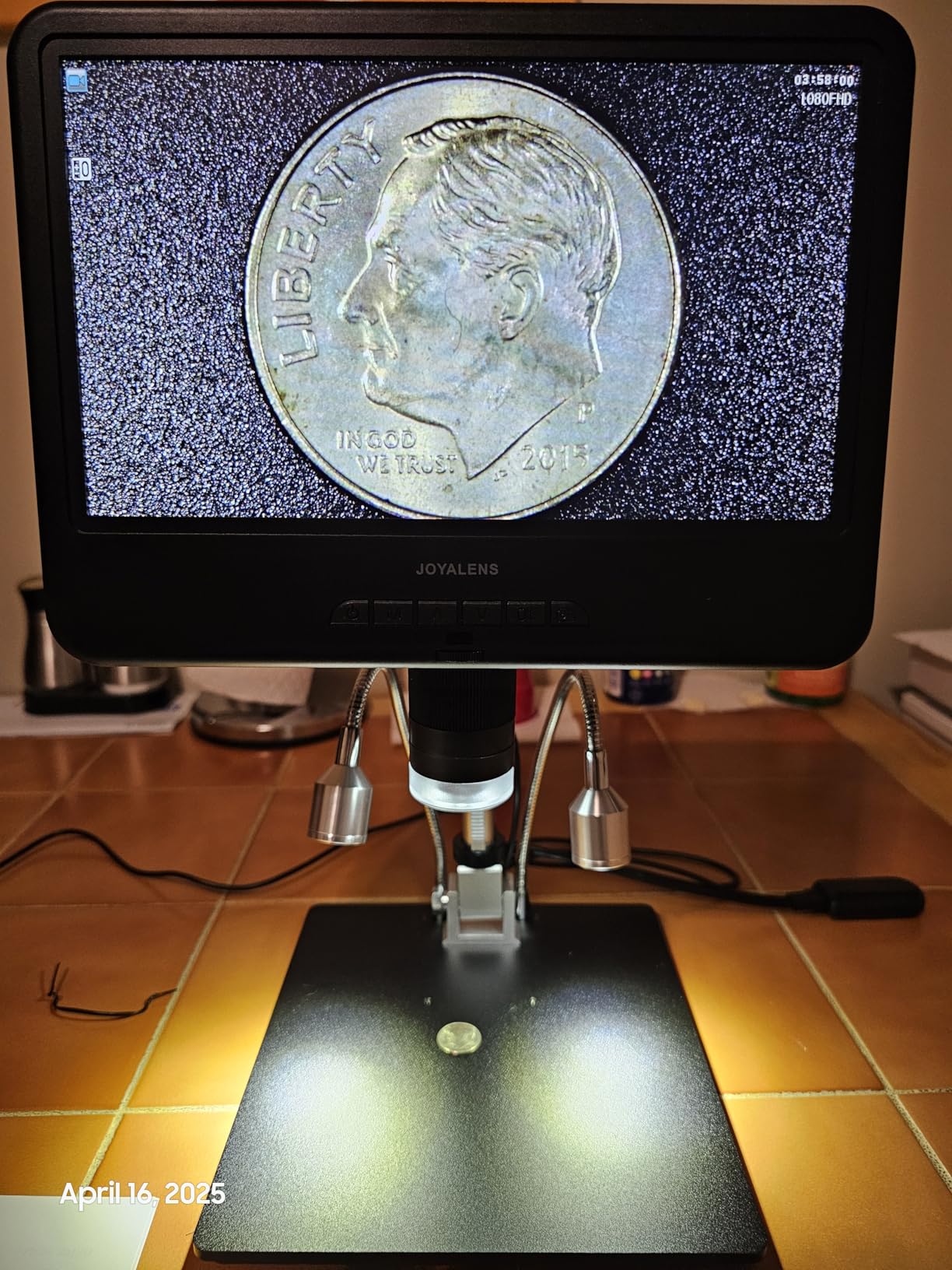 JL210 10.1'' Digital Microscope for Adults, Coin Magnifier Microscopes Full View, Soldering Electronics Microscopes Camera, 8 LED, 12.6