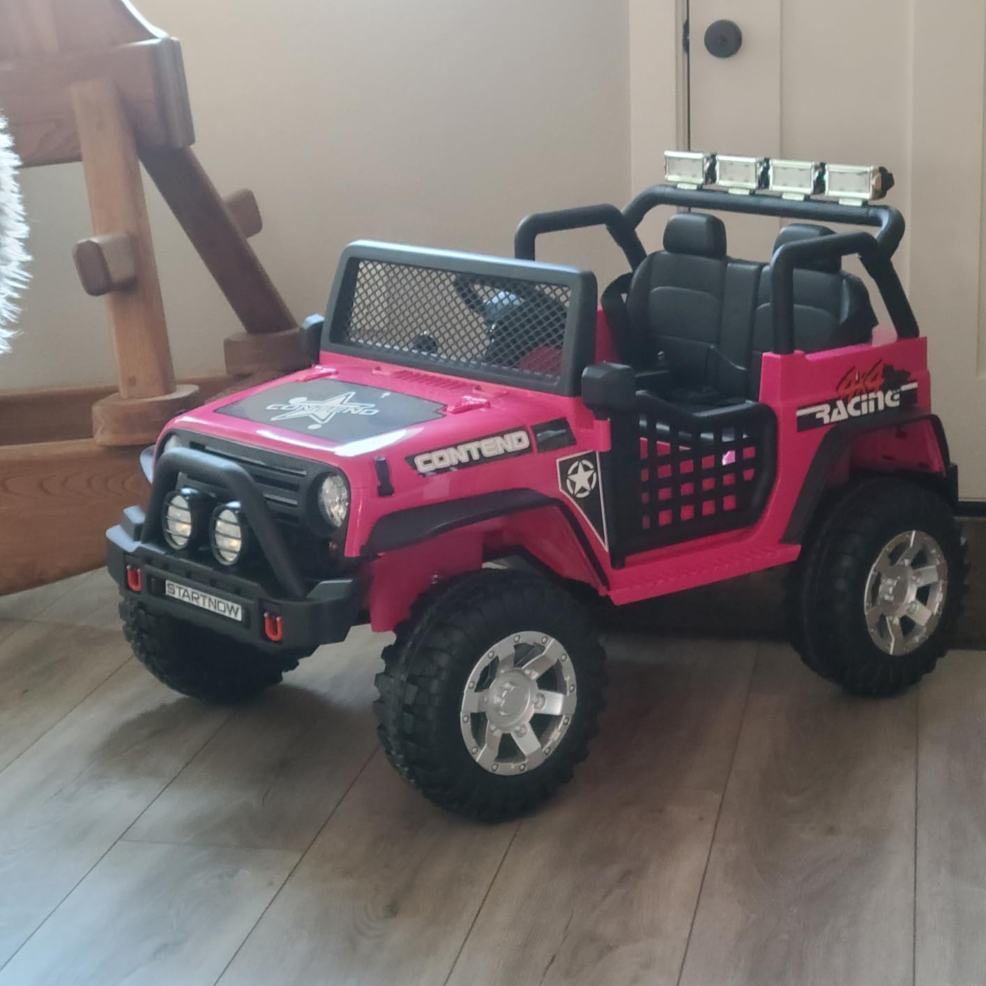 SEHOMY 2 Seater Electric Car for Kids, 12V Ride on Toys Power Wheels with Remote - 3 Speeds, Spring Suspension, 110LB Max, LED Lights, Music, Kids Electric Vehicles Toddler Truck for Boys Girls Pink customer photo 2