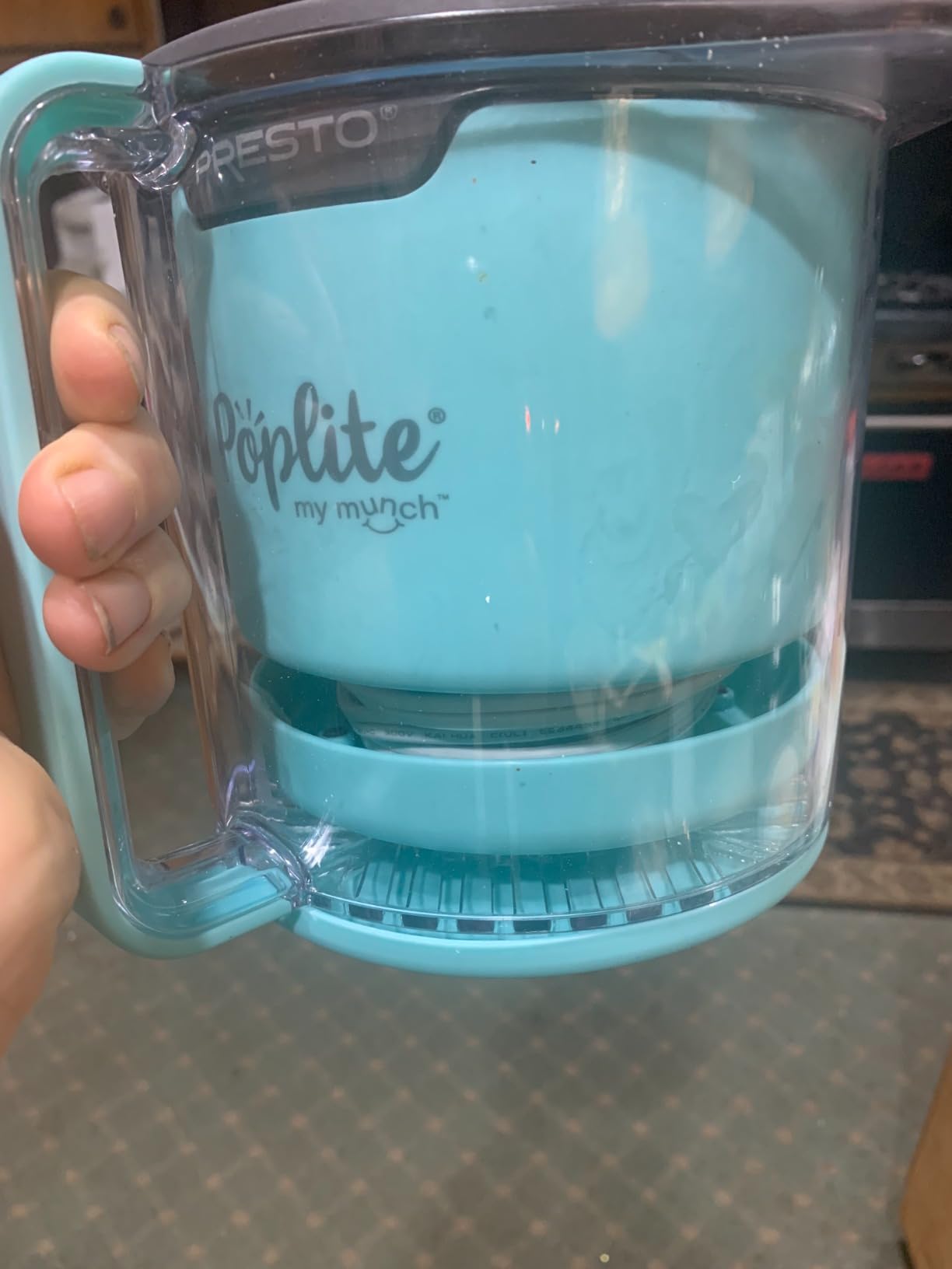 Presto 04811 PopLite My Munch Hot Air Popcorn Popper - Personal Sized, Built-In Serving Bowl, Compact Design, 8 Cups, Blue customer photo 1
