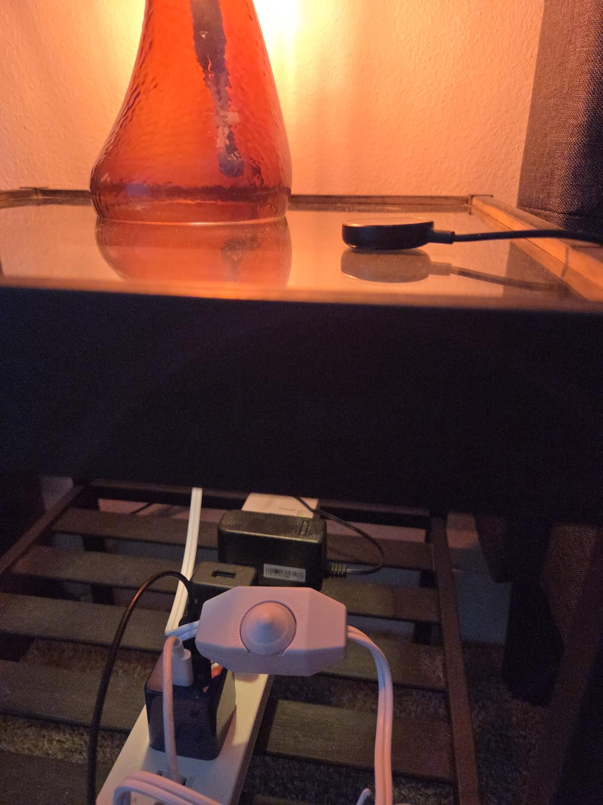 Mushroom lamp,Dimmable Glass Table Lamp,Vintage Style Table Lamp,Stripe White Bedside Desk lamp,Cute Table Lamps.(LED Bulbs Included) customer photo 2
