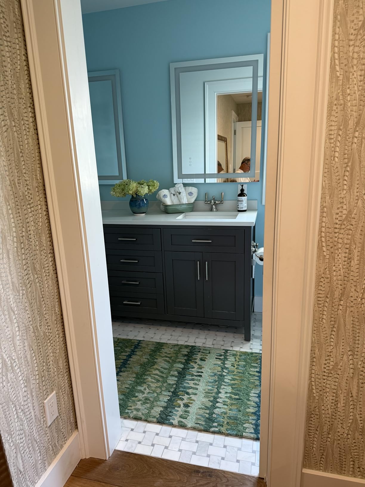 Dash and Albert Paint Chip Wool Area Rug - 4' x 6' Neutral Graphic Hand Micro Hooked Accent Rug - Durable, High Traffic Areas Hallway customer photo 1