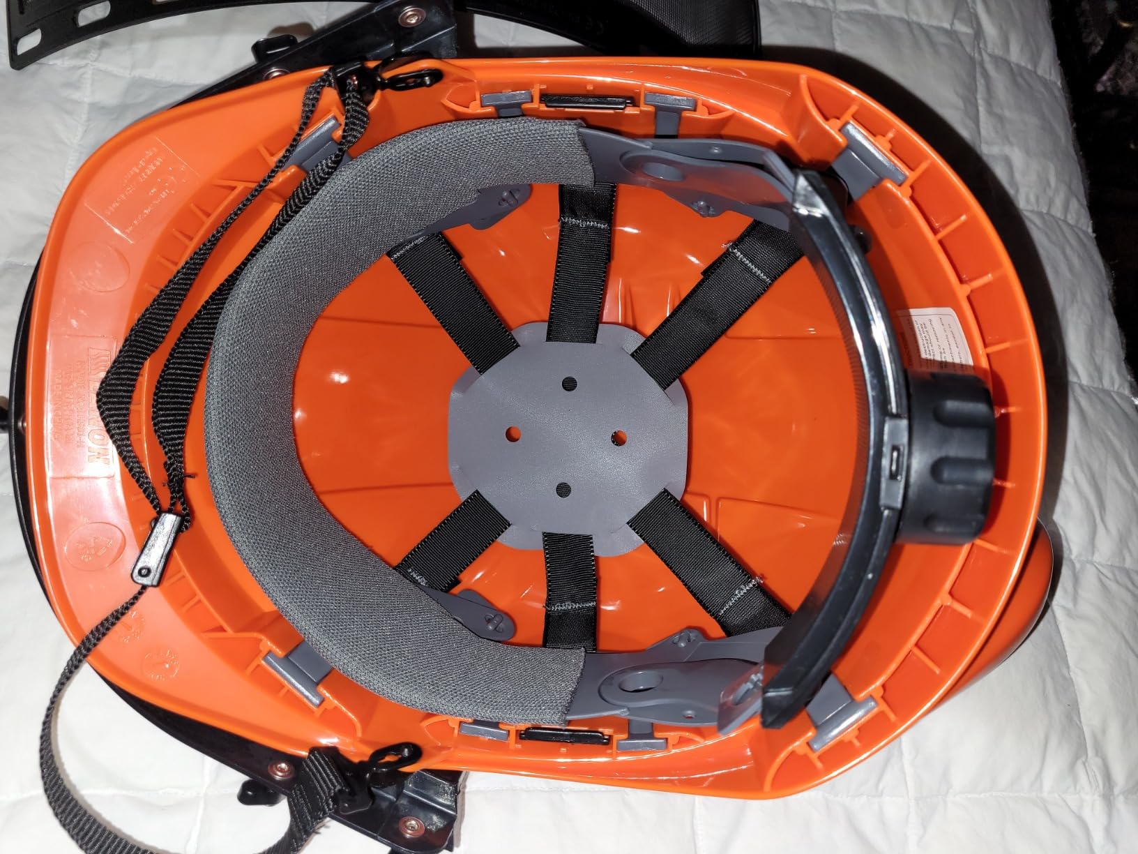 LANON Industrial Forestry Safety Helmet Protection System, ANSI Approved Chainsaw Hard Hats with Adjustable Ear Muffs & Face Shield Visor, 6 Point Adjustable Ratchet Suspension, Class C, Orange customer photo 1