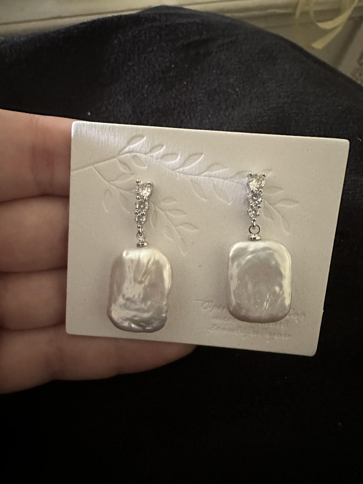 Baroque Pearl Earrings for Women - 14K Gold Plated Lightweight Cultured Freshwater Drop Dangles for Beach Weddings Birthday Gift, Daily Elegance & Sensitive Ears customer photo 1