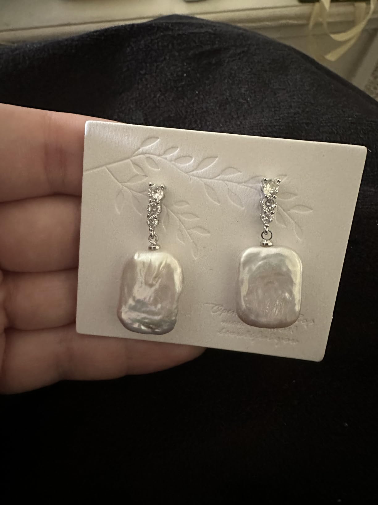 Baroque Pearl Earrings for Women - 14K Gold Plated Lightweight Cultured Freshwater Drop Dangles for Beach Weddings Birthday Gift, Daily Elegance & Sensitive Ears customer photo 2
