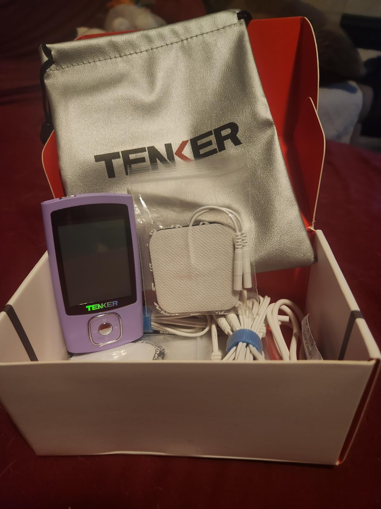 TENKER TENS Unit Muscle Stimulator, 24 Modes TENS EMS Machine for Shoulder, Sciatica, Back Pain Relief, Rechargeable Electronic Pulse Massager with 2