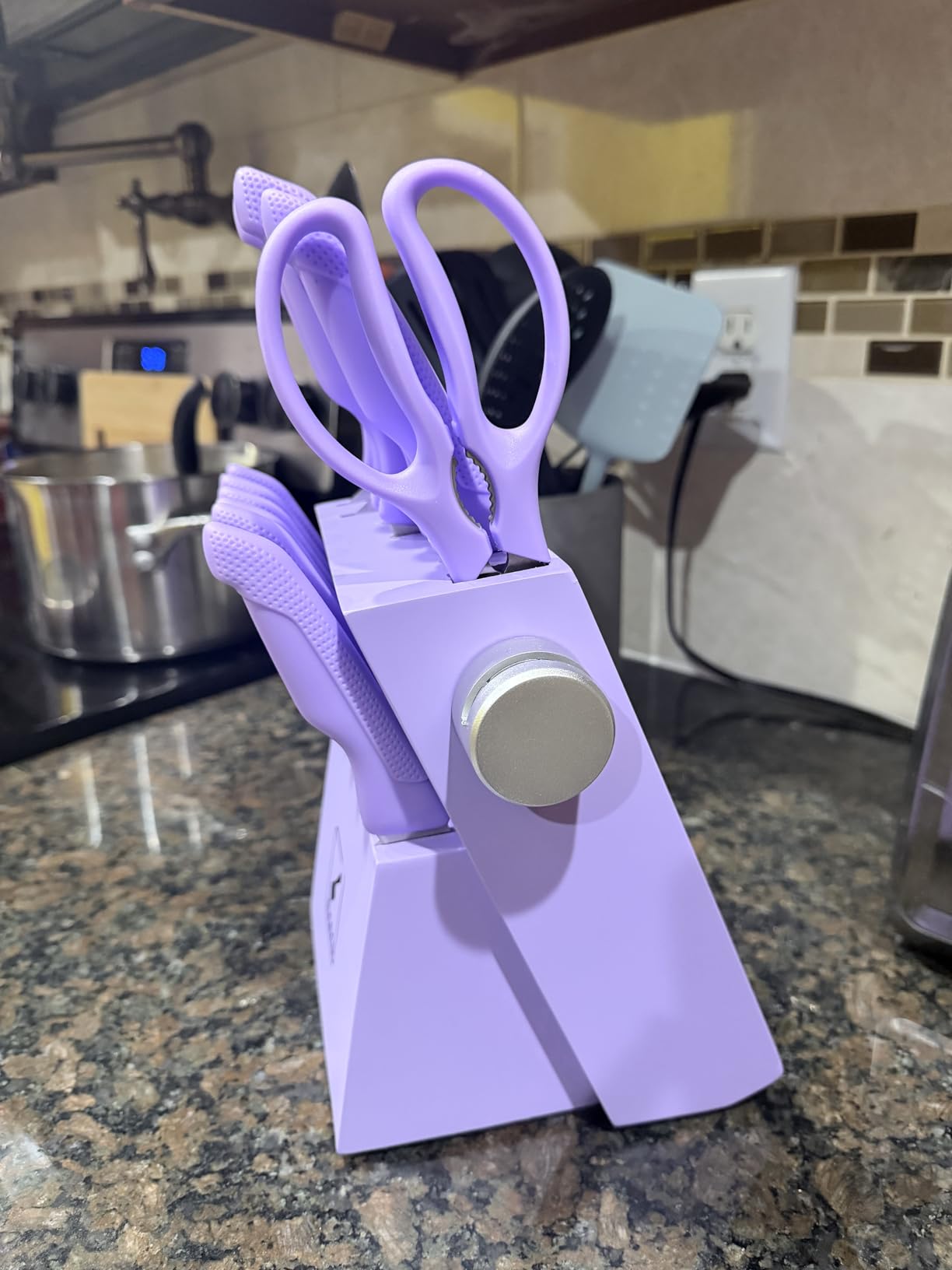 Knife Sets for Kitchen with Block imarku G14 Japanese Knife Set Stainless Steel Kitchen 14pcs, Built-in Sharpener, Sharp Knives with Non-slip Ergonomic Handle - Dishwasher Safe, Home Essential Gifts customer photo 2