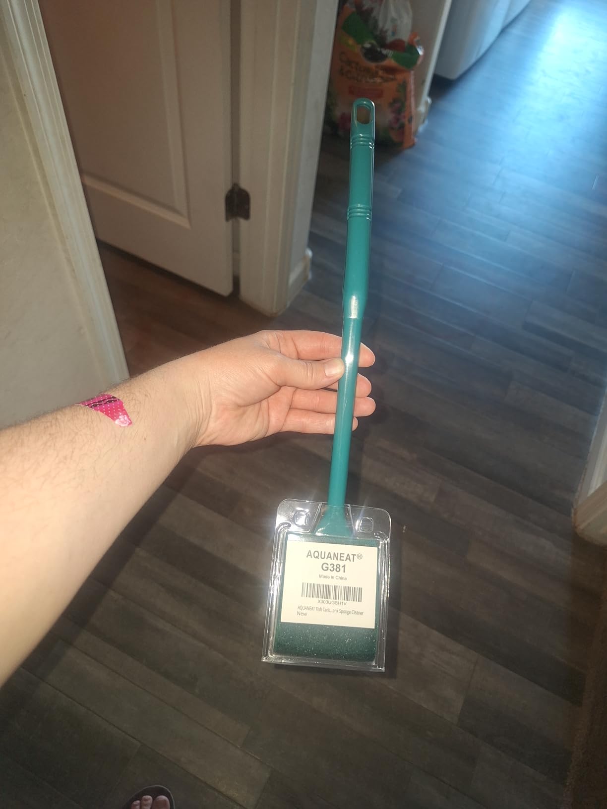 AQUANEAT Fish Tank Cleaning Tools, Aquarium Double Sided Sponge Brush, Algae Scraper Cleaner with Long Handle customer photo 1