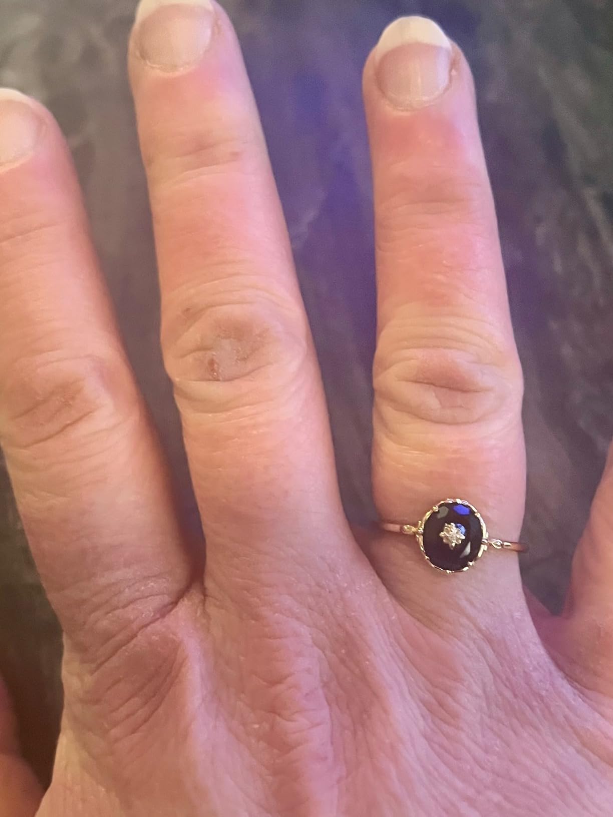 Vintage Black Onyx Engagement Ring for Women Gold Art Deco Solitaire Wedding Ring Unique Oval Cut Stone Anniversary Jewelry customer photo 2