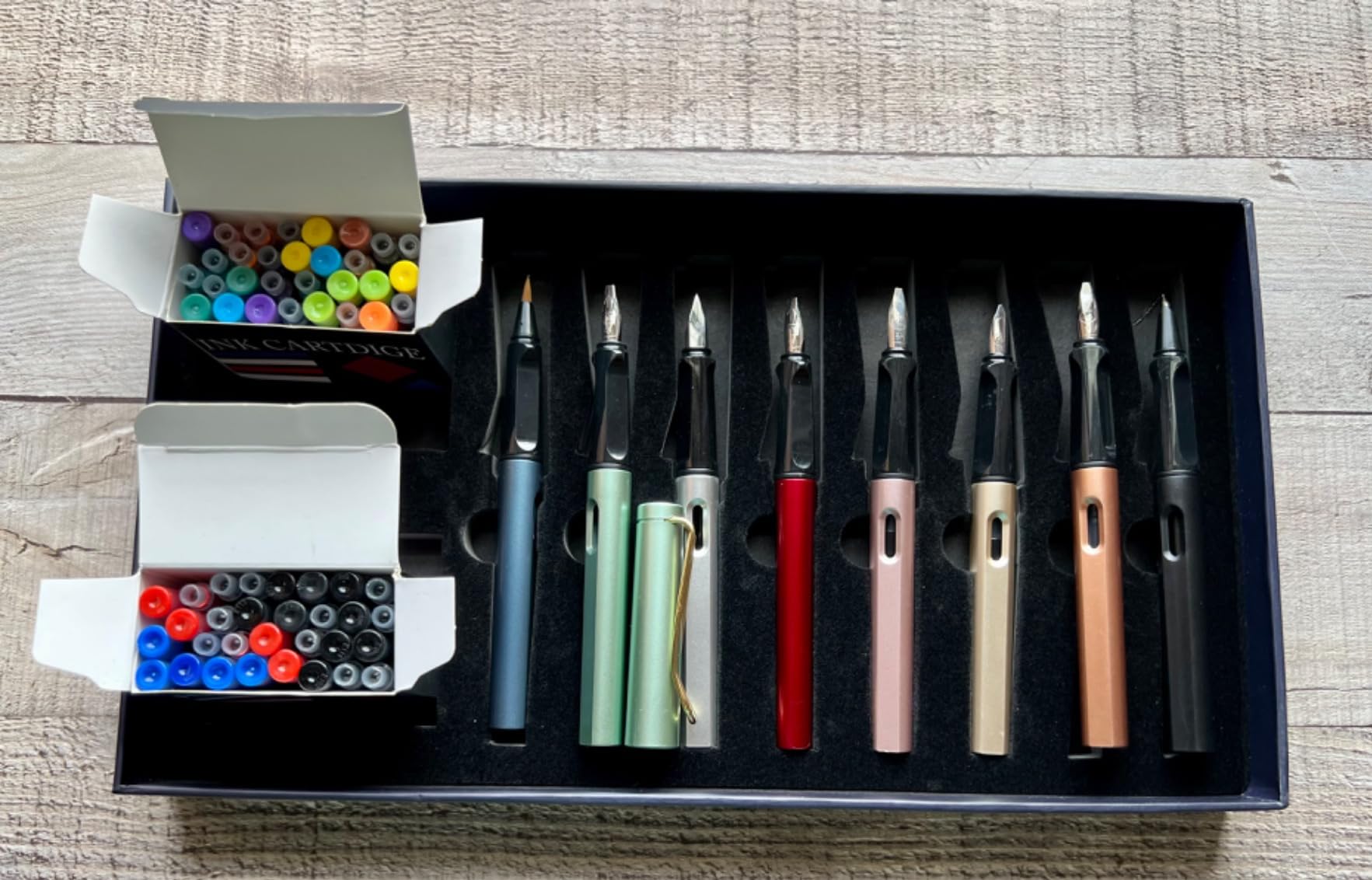 Calligraphy Pen set, Fountain Pens with 8 Different Replaceable Nibs with 60 Ink Cartridges(12 Colors), Calligraphy set for Beginner Writing Drawing customer photo 2