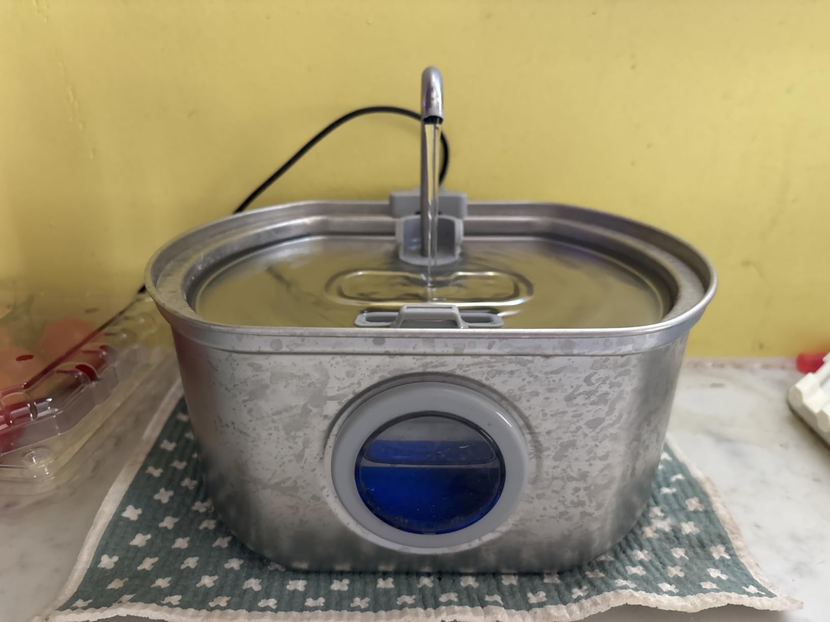 Cat Water Fountain Stainless Steel: 109oz/3.2L Cat Fountain for Drinking - Pet Water Fountain Inside - Automatic Dog Watering Dispenser Bowl - Pet Feeding & Watering Supplies - Water Level Window customer photo 1